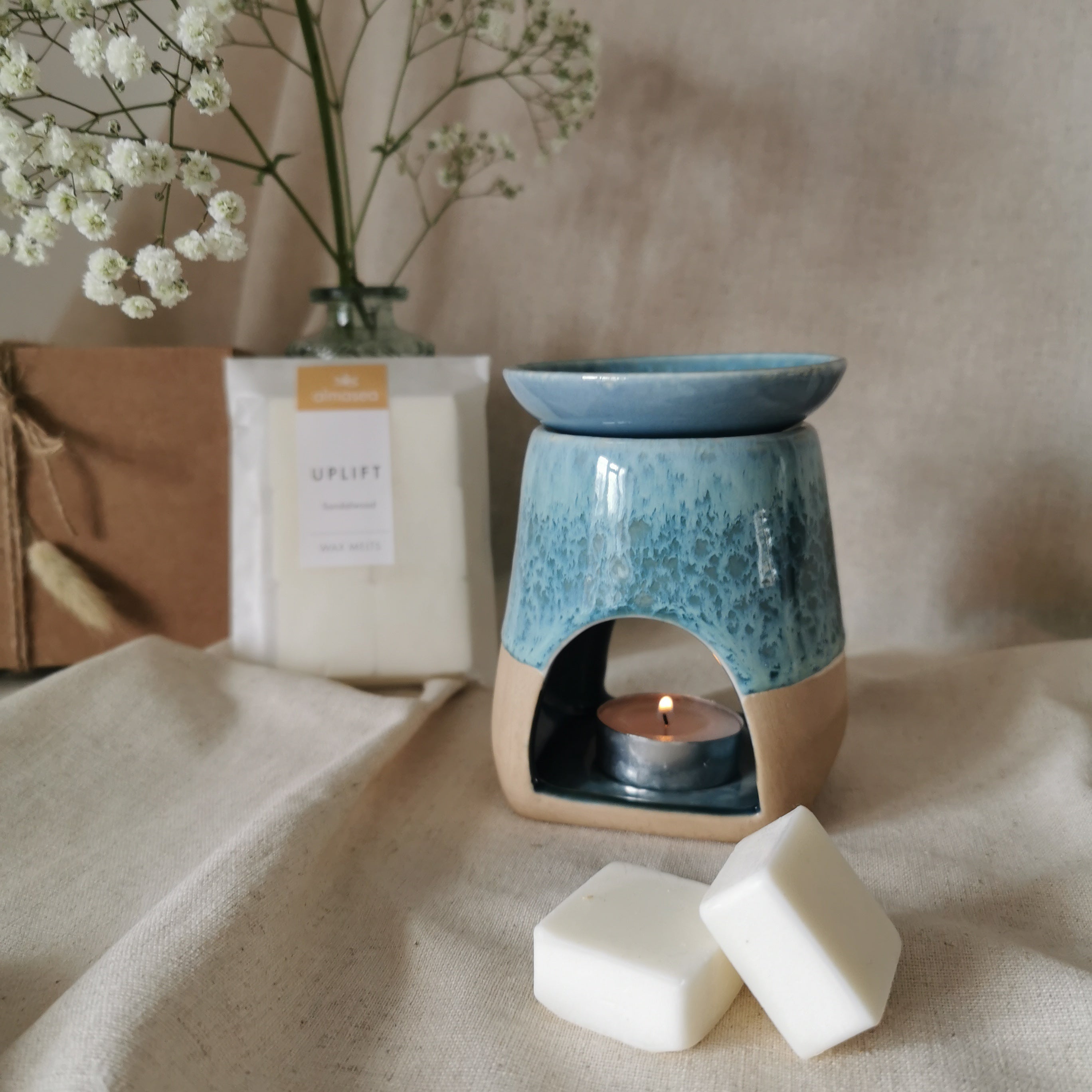 Reactive Glaze Wax Burner Rustic Warmer