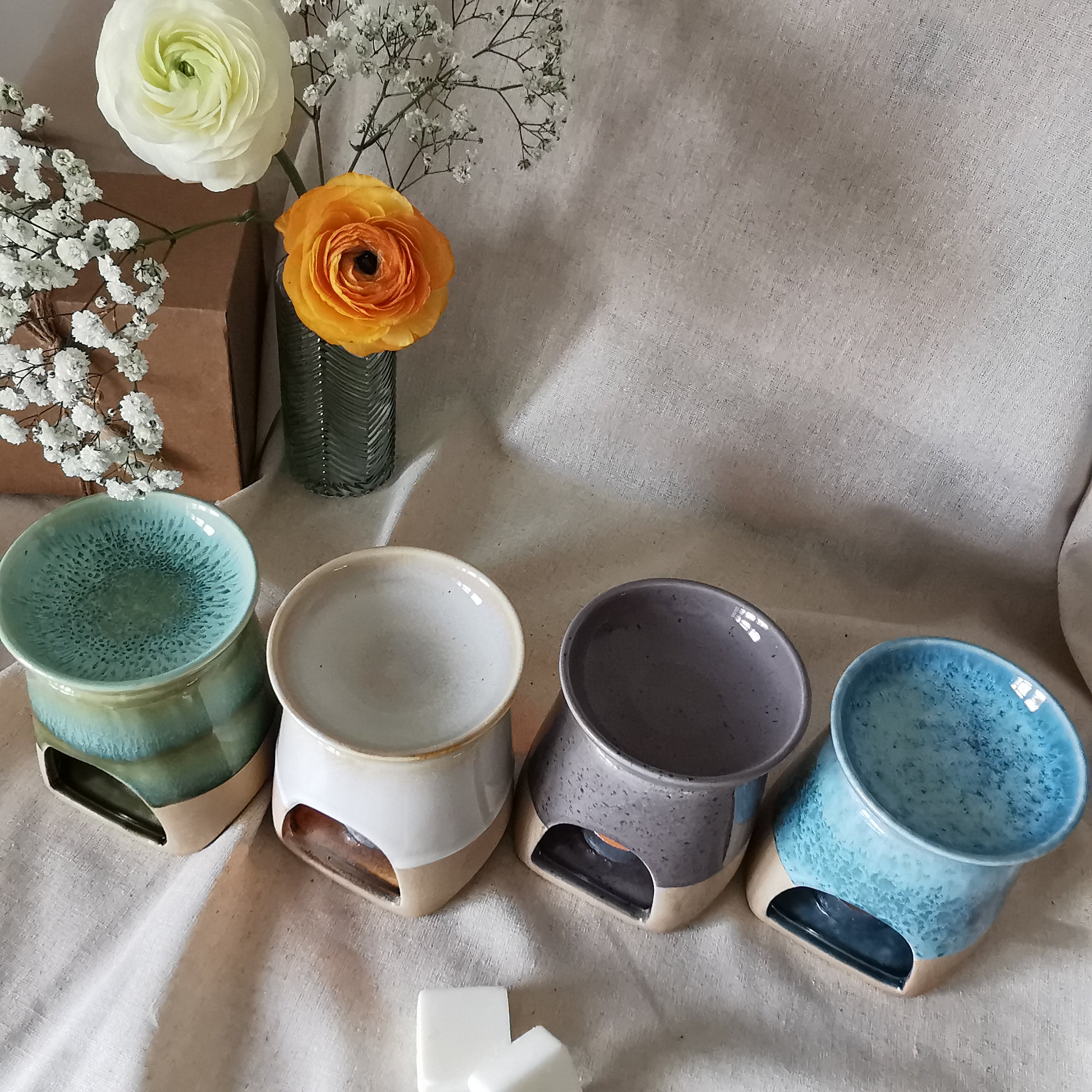 Reactive Glaze Wax Burner Rustic Warmer