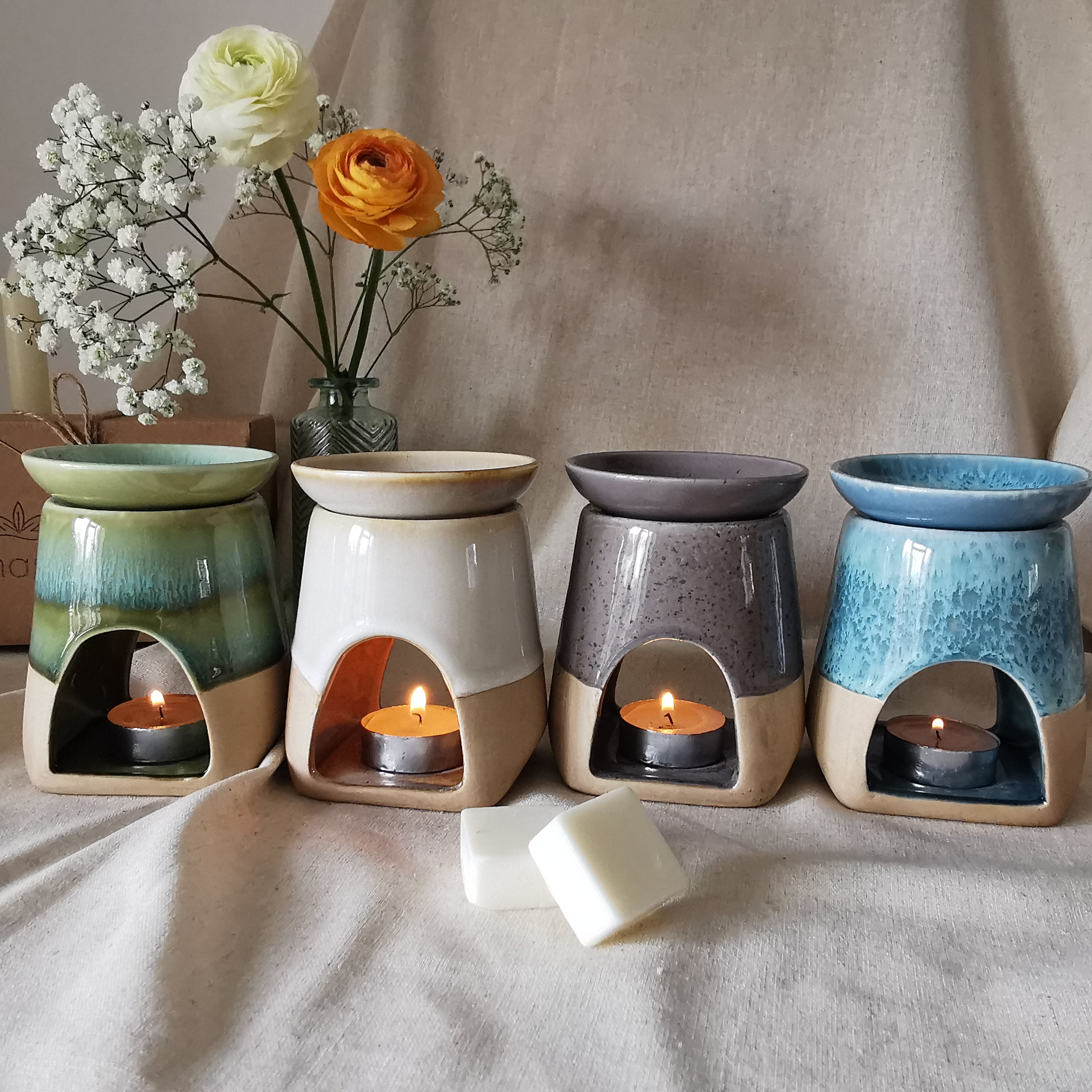 Reactive Glaze Wax Burner Rustic Warmer