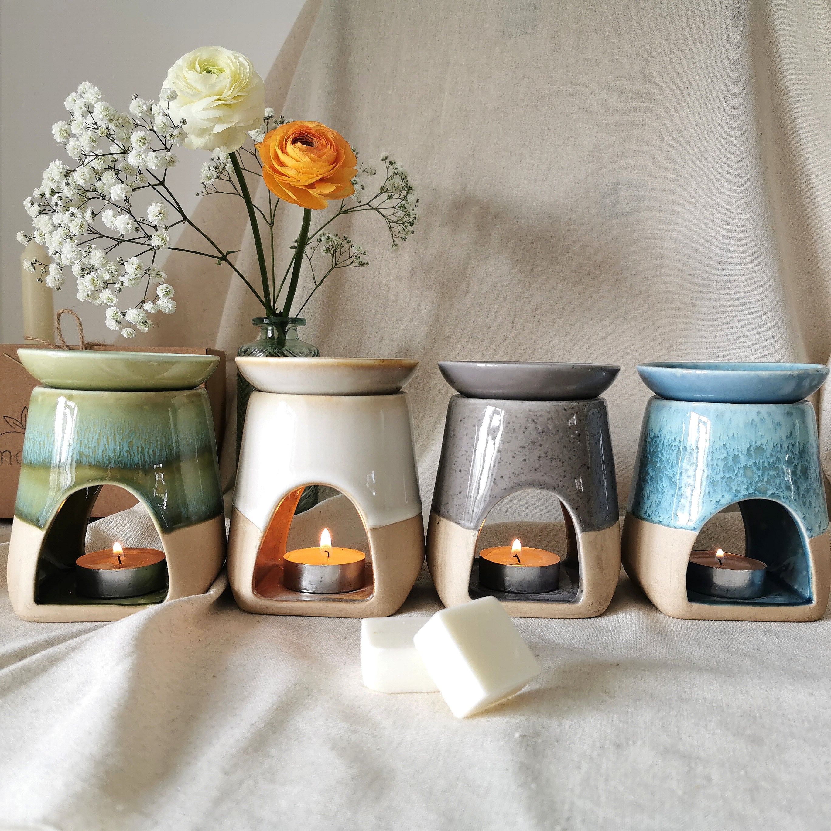 Reactive Glaze Wax Burner Rustic Warmer