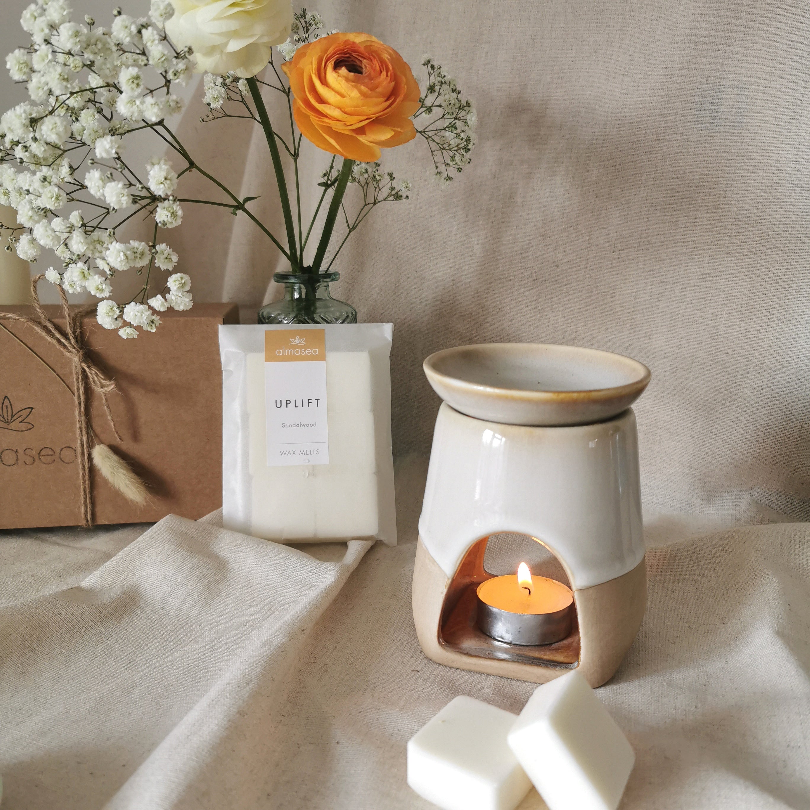 Reactive Glaze Wax Burner Rustic Warmer