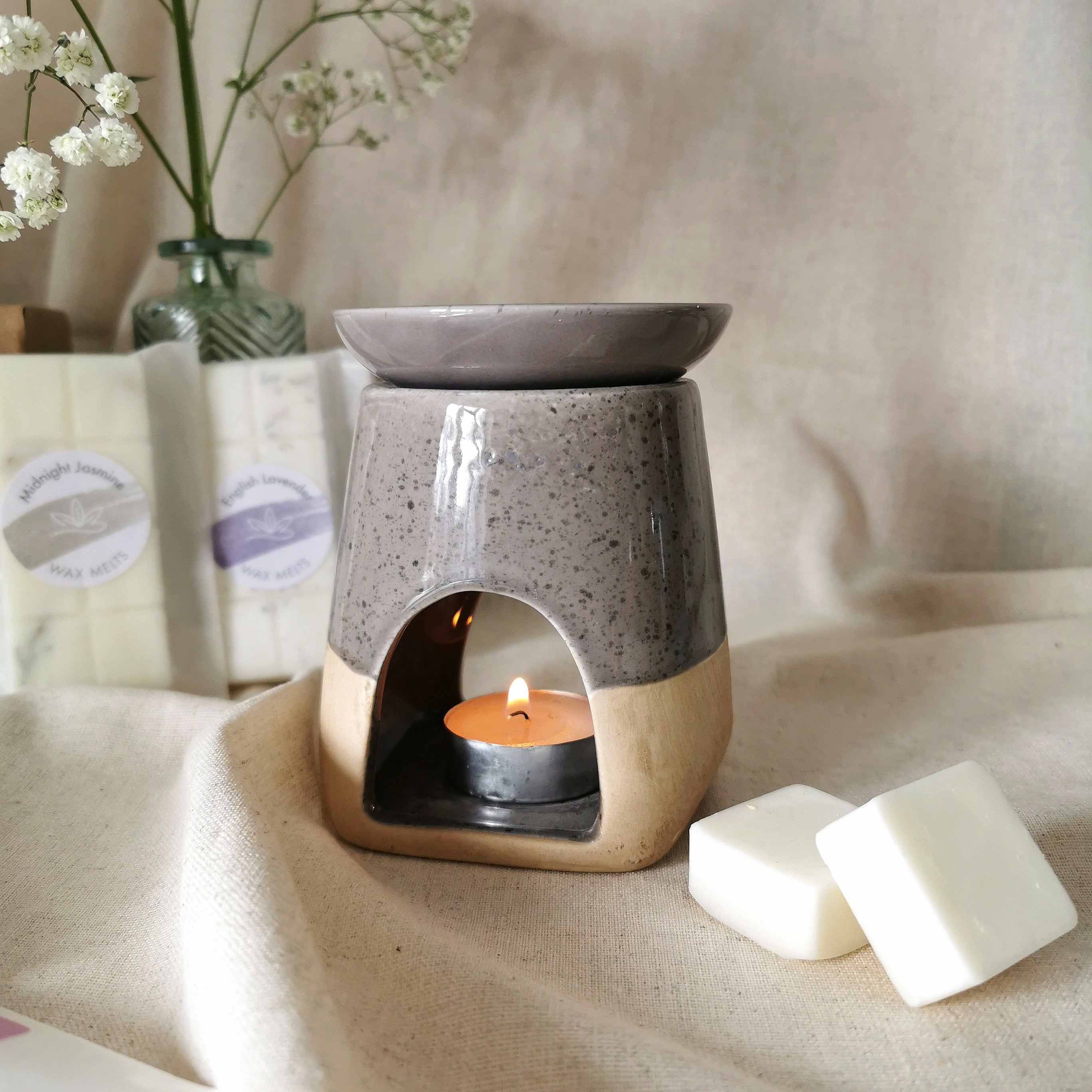 Reactive Glaze Wax Burner Rustic Warmer