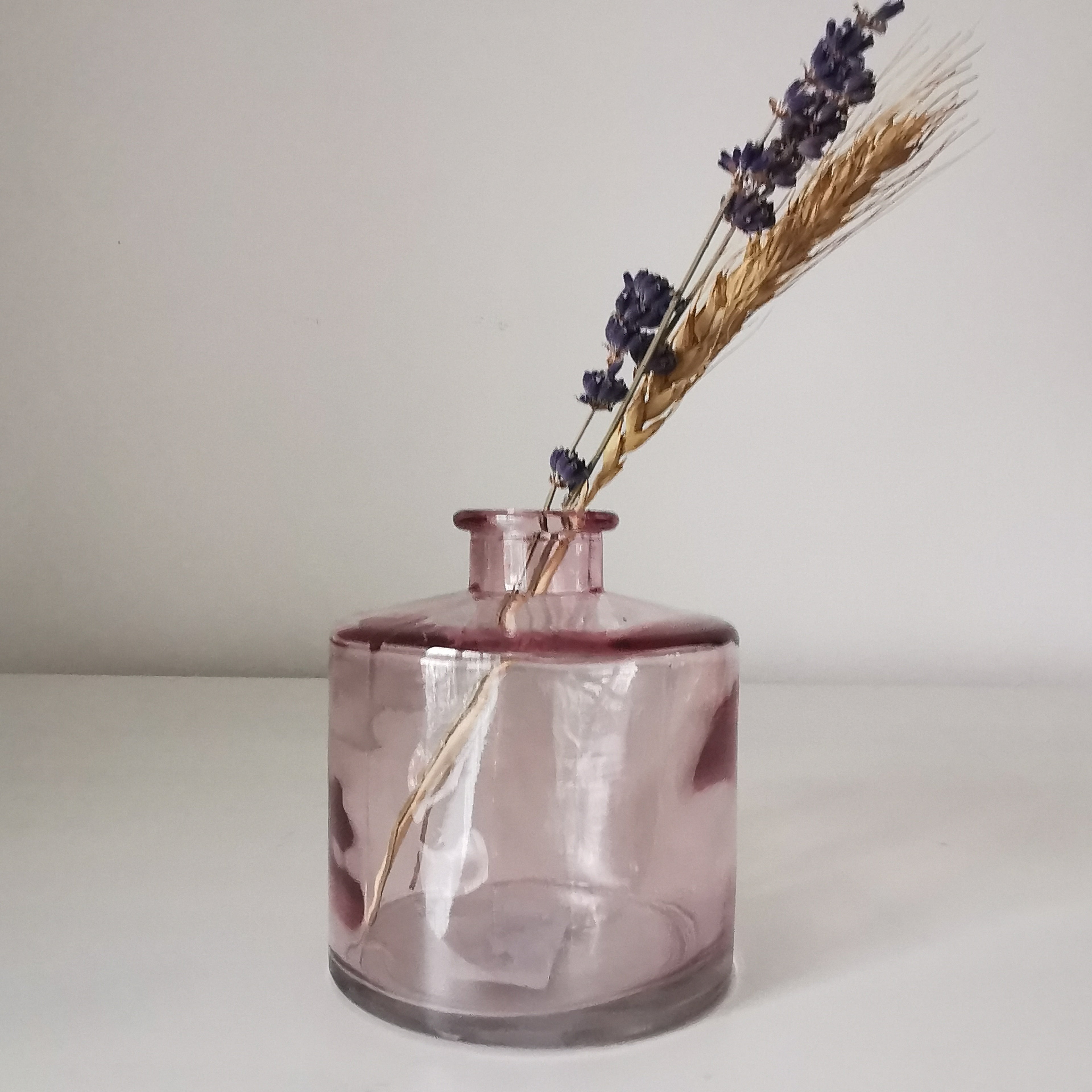 Squat Glass Vase Bottle Summer Colours