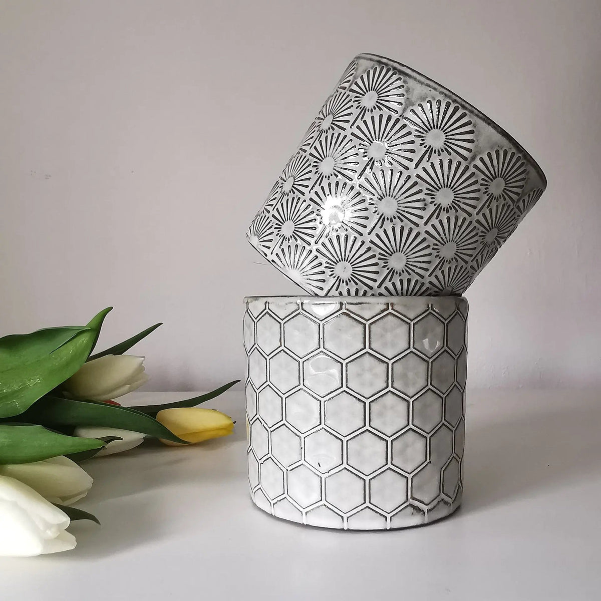 Honeycomb Ceramic Planter Green Ceramic Plant Pots   Handcrafted Sustainable Living  Almasea