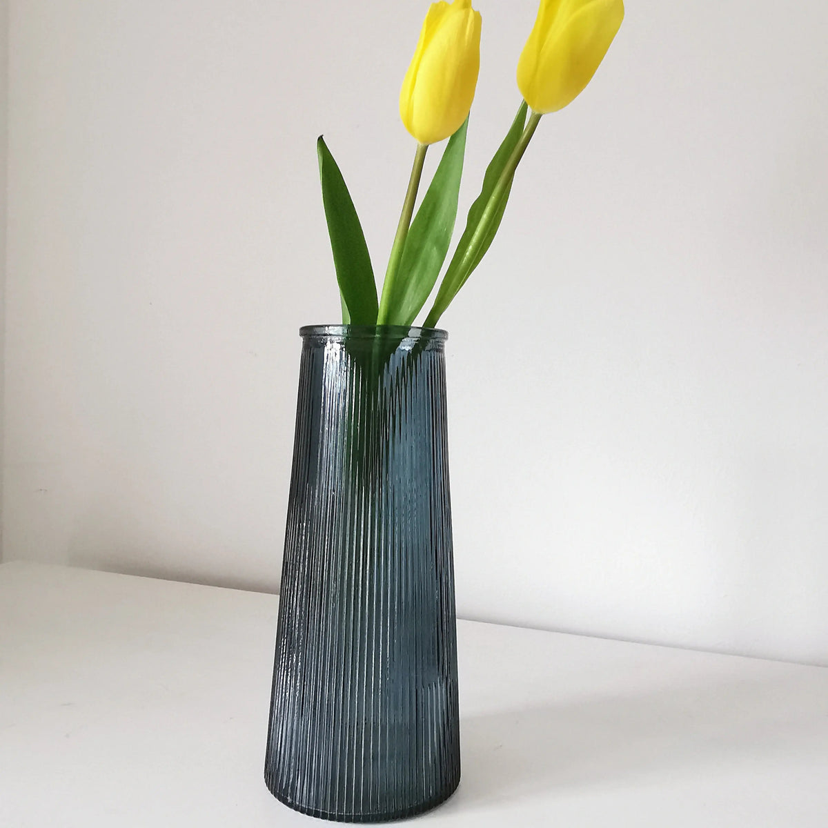 Tall Lined Coloured Bouquet Vase 22cm   Handcrafted Sustainable Living  Almasea