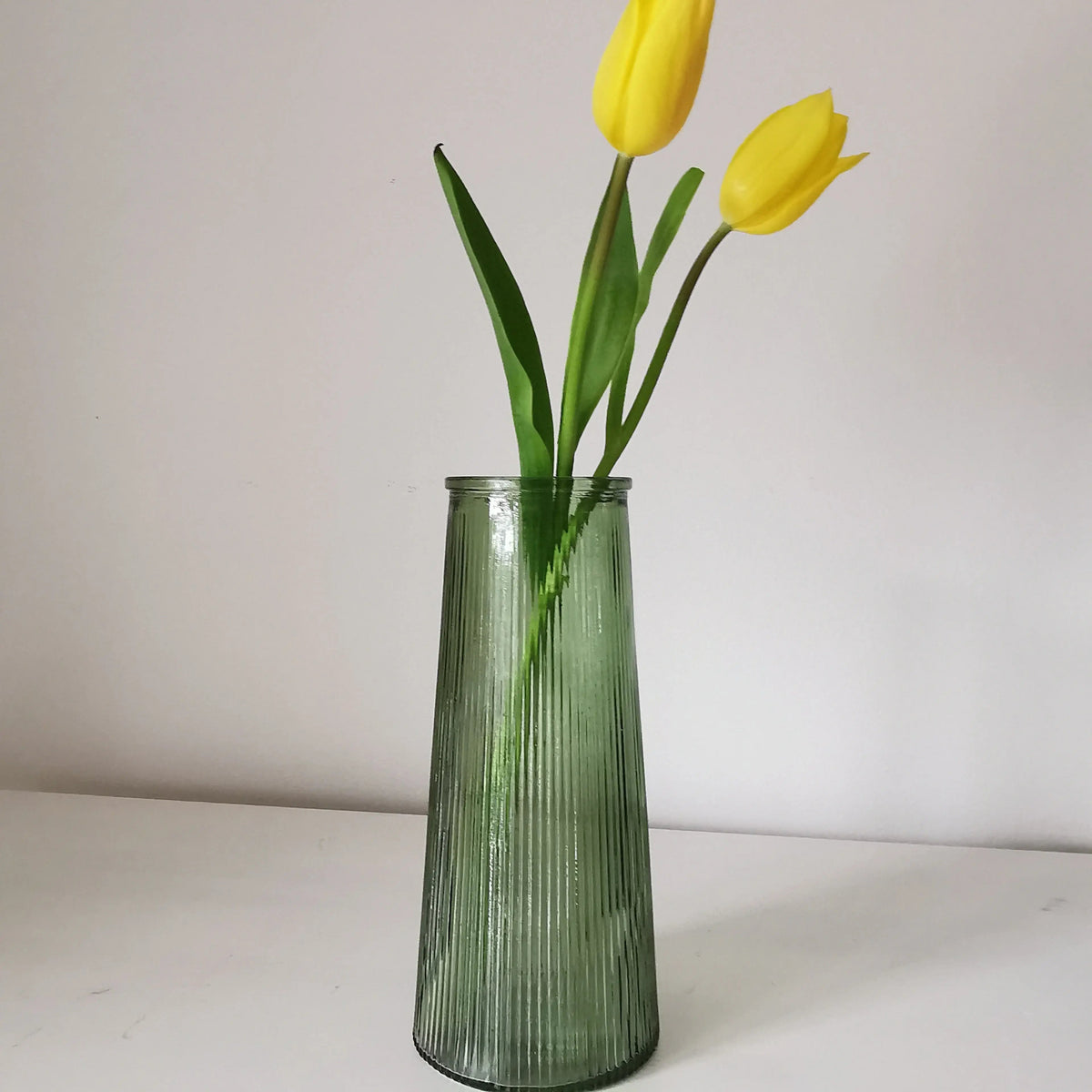 Tall Lined Coloured Bouquet Vase 22cm   Handcrafted Sustainable Living  Almasea