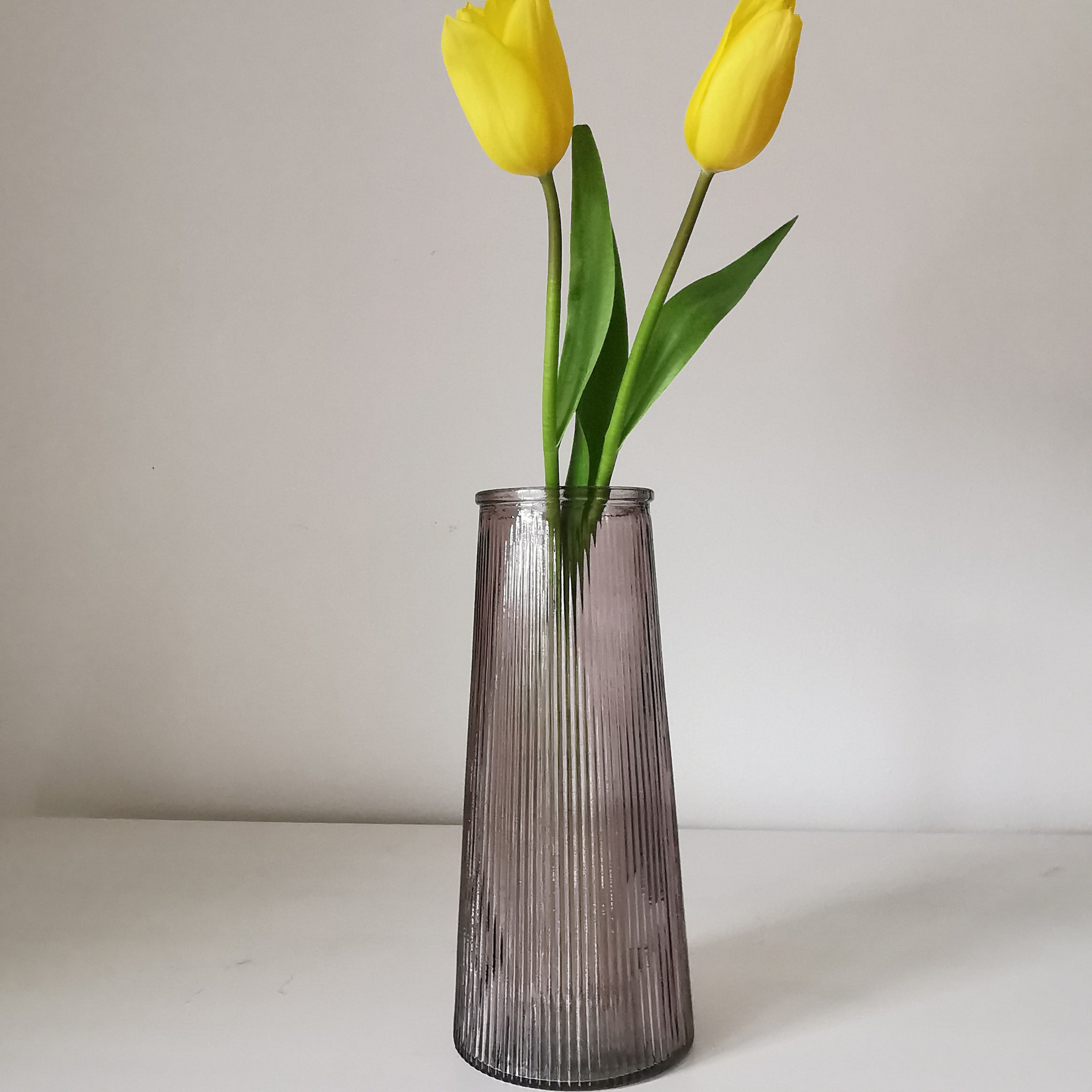 Tall Lined Coloured Bouquet Vase 22cm