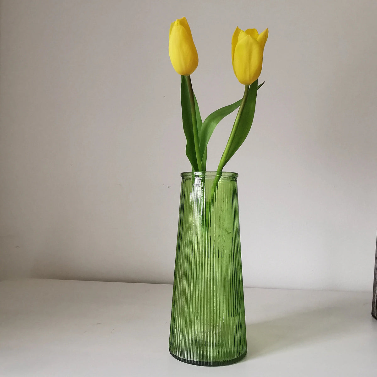 Tall Lined Coloured Bouquet Vase 22cm   Handcrafted Sustainable Living  Almasea