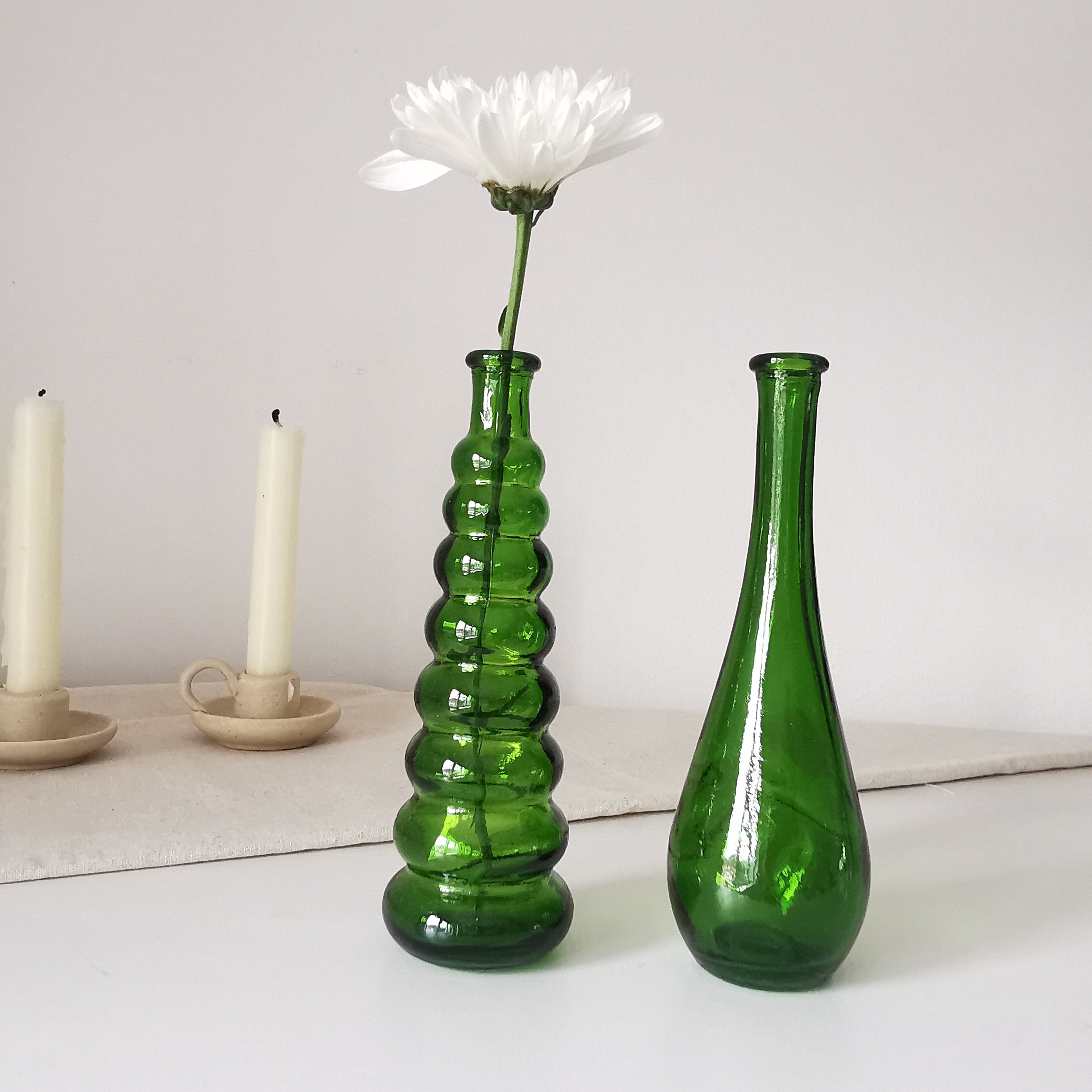 Tall Silhouette  Glass Vases Assortment Set of 2