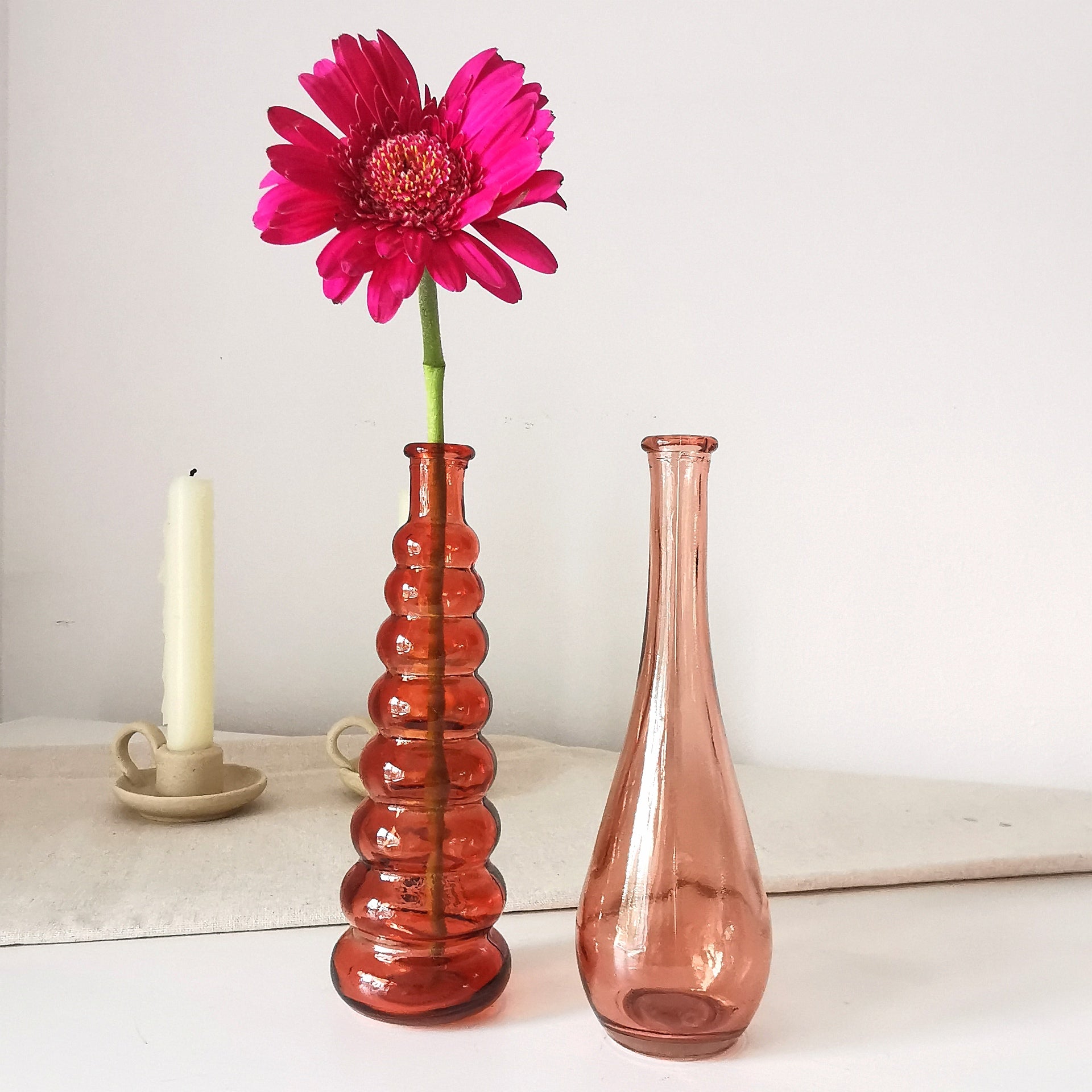 Tall Silhouette  Glass Vases Assortment Set of 2