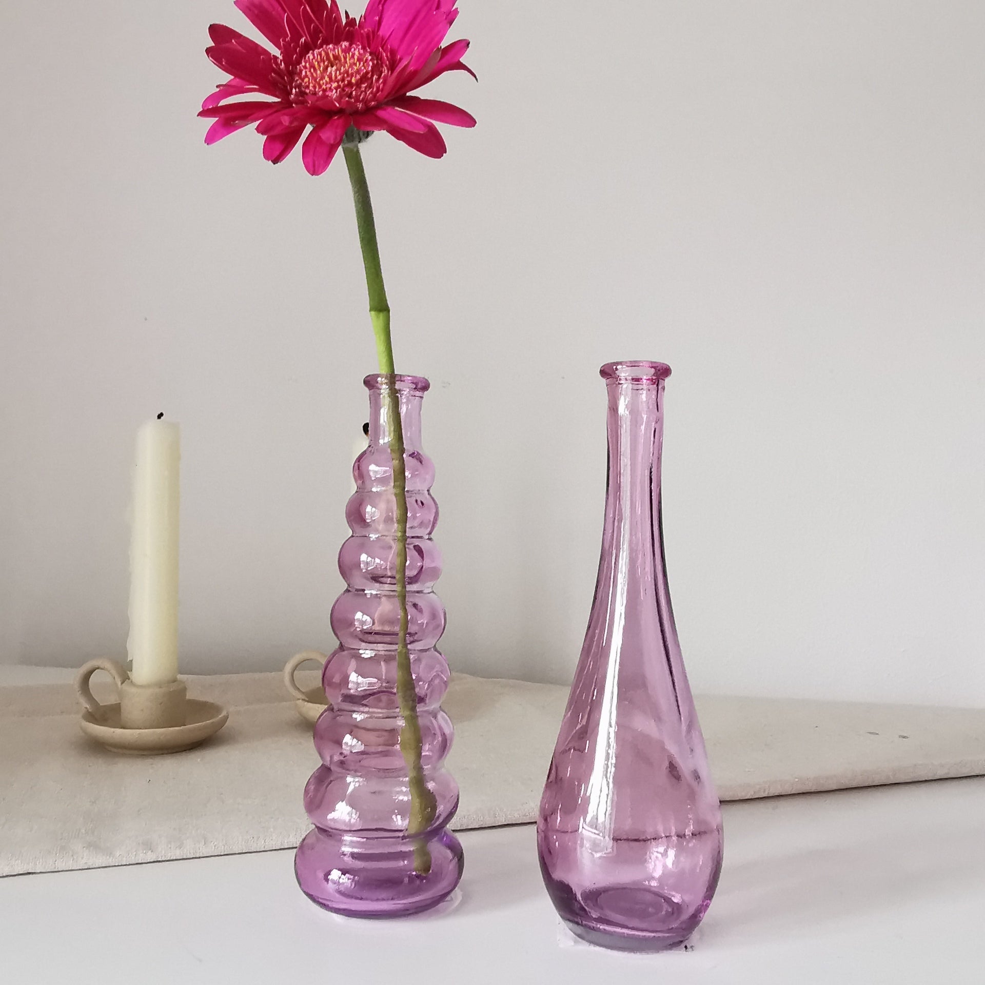 Tall Silhouette  Glass Vases Assortment Set of 2