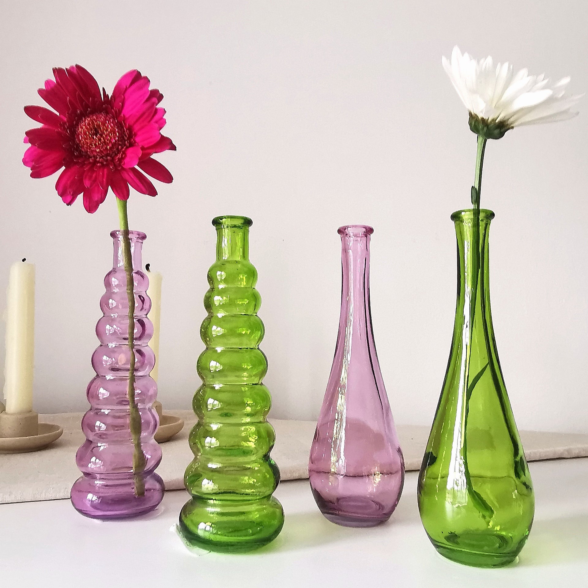 Tall Silhouette  Glass Vases Assortment Set of 2