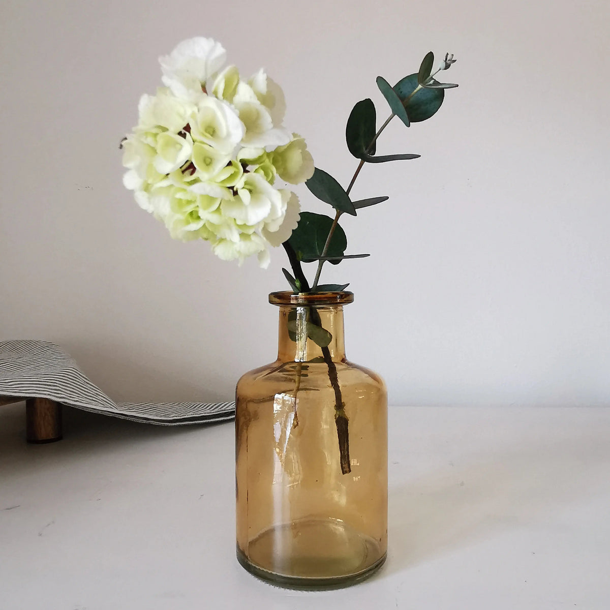 Glass Short Vase UK – Coloured Glass Bottle Vase   Handcrafted Sustainable Living  Almasea