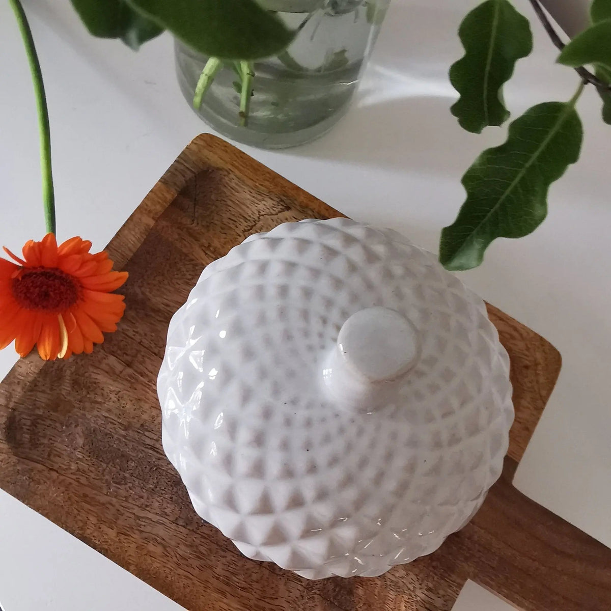 Reactive Glazed Acorn Storage Pot, photo 2 of 3