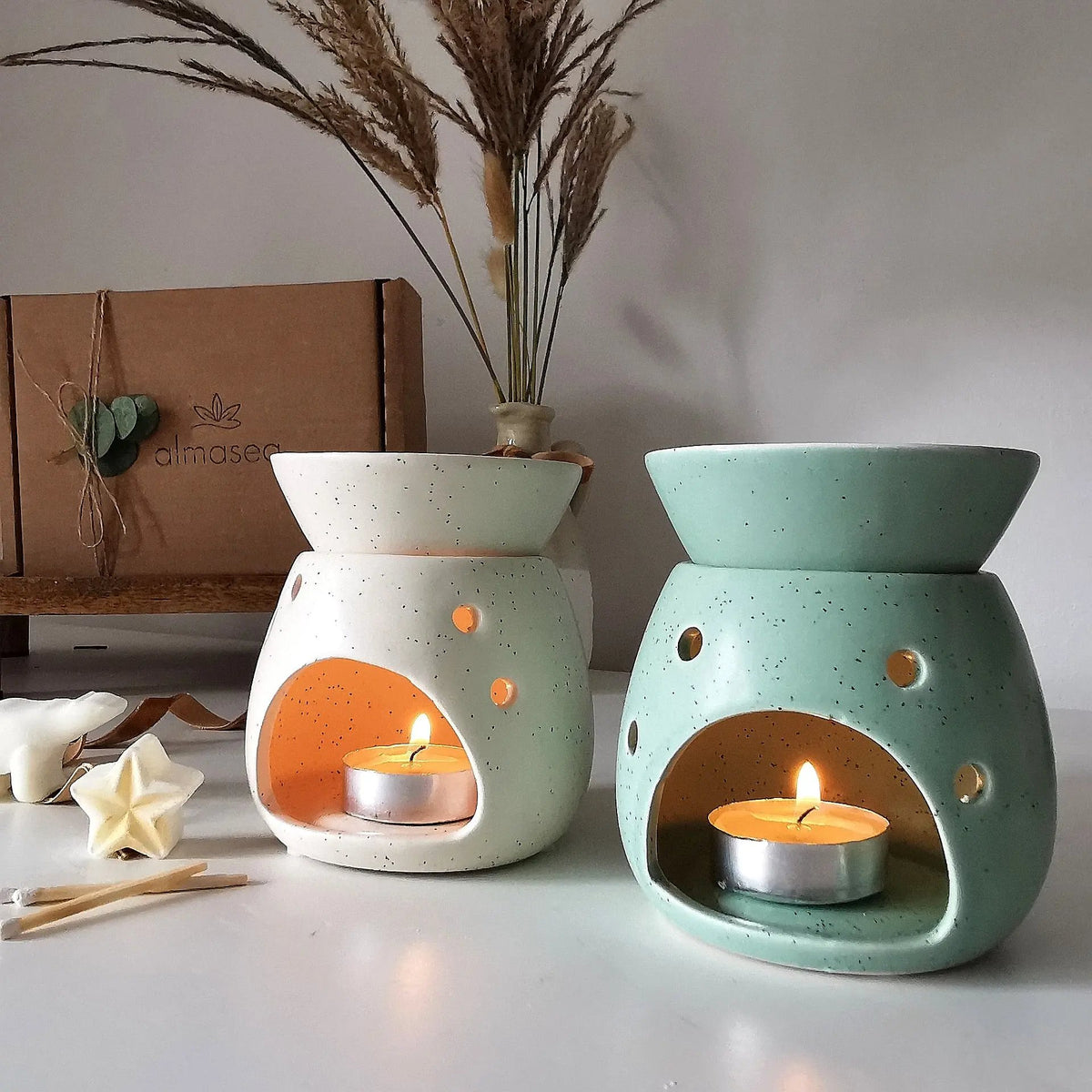 Speckled Wax Melt Burner – Removable Dish, Three Colours   Handcrafted Sustainable Living  Almasea