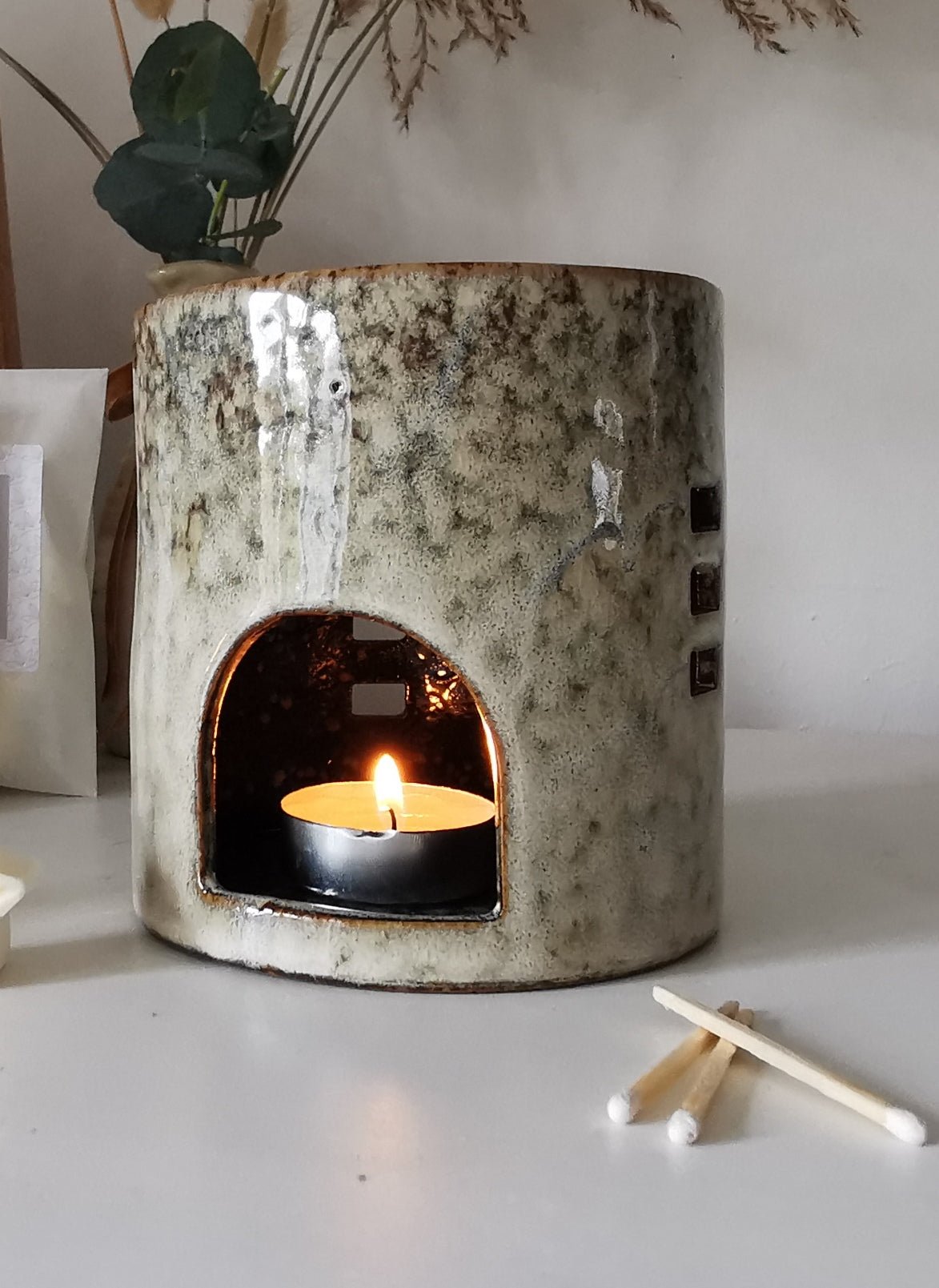Reactive Glazed Speckled Wax Melt Burner