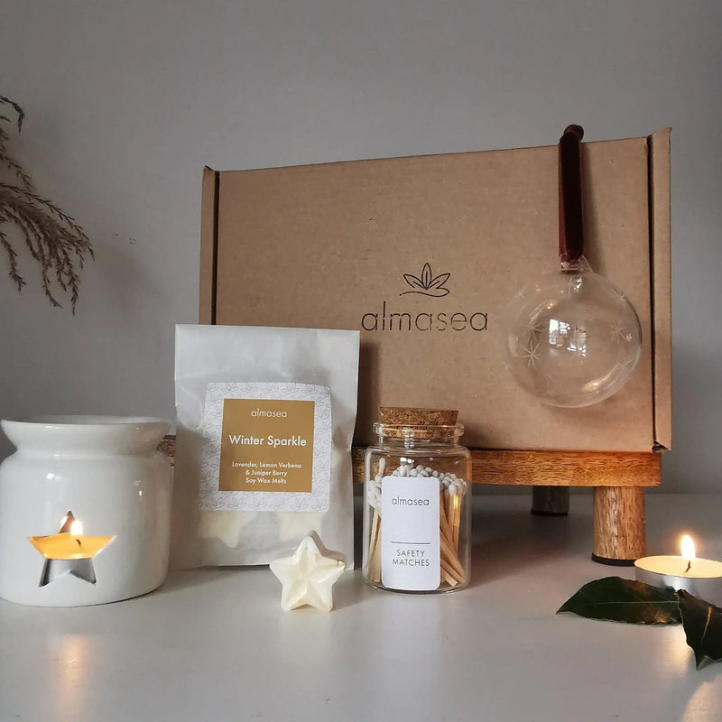 Candle Gift Set UK – Christmas Star Bauble & Wax Burner   Handcrafted Sustainable Living  Almasea
