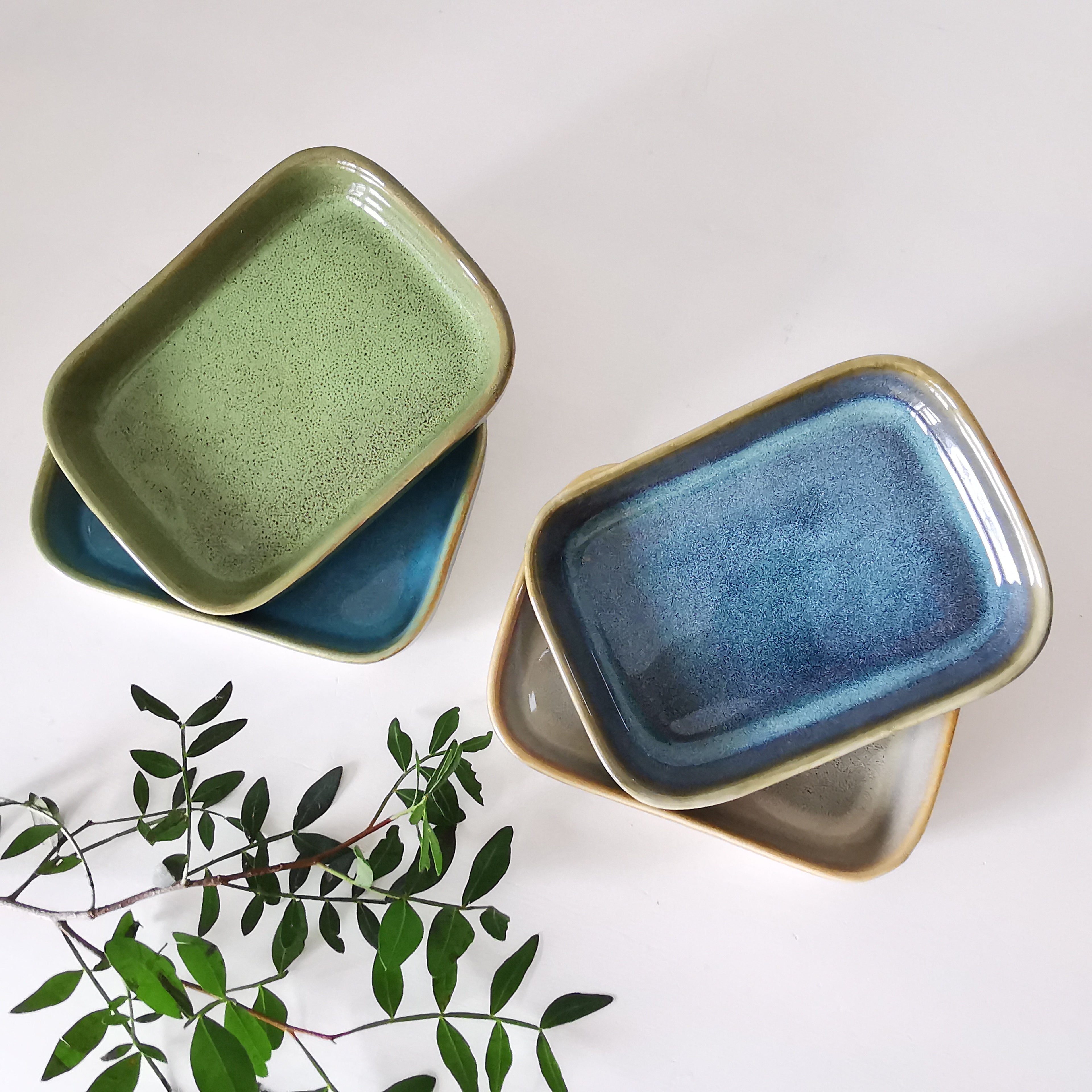 Reactive Glaze Soap Snack Dish