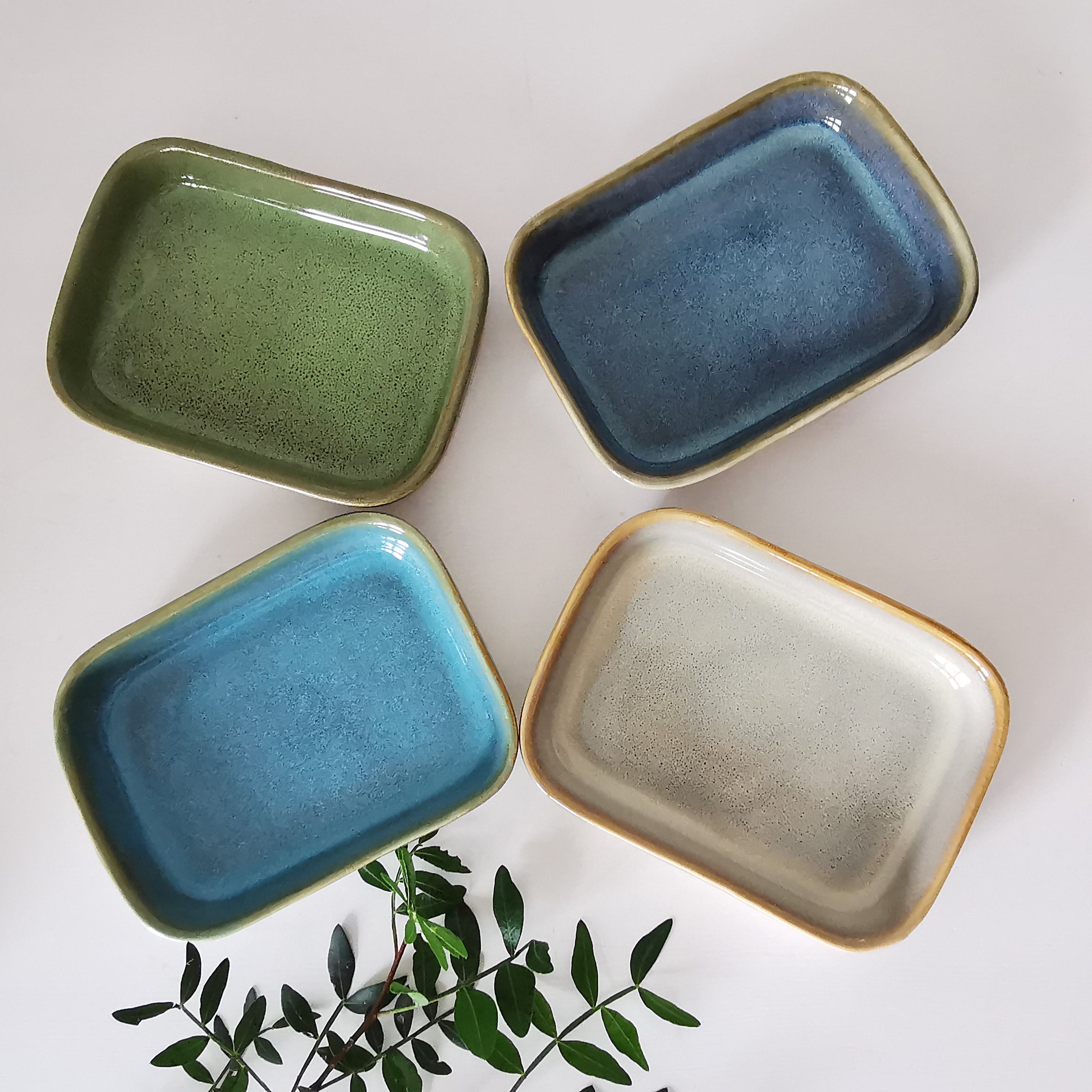 Reactive Glaze Soap Snack Dish