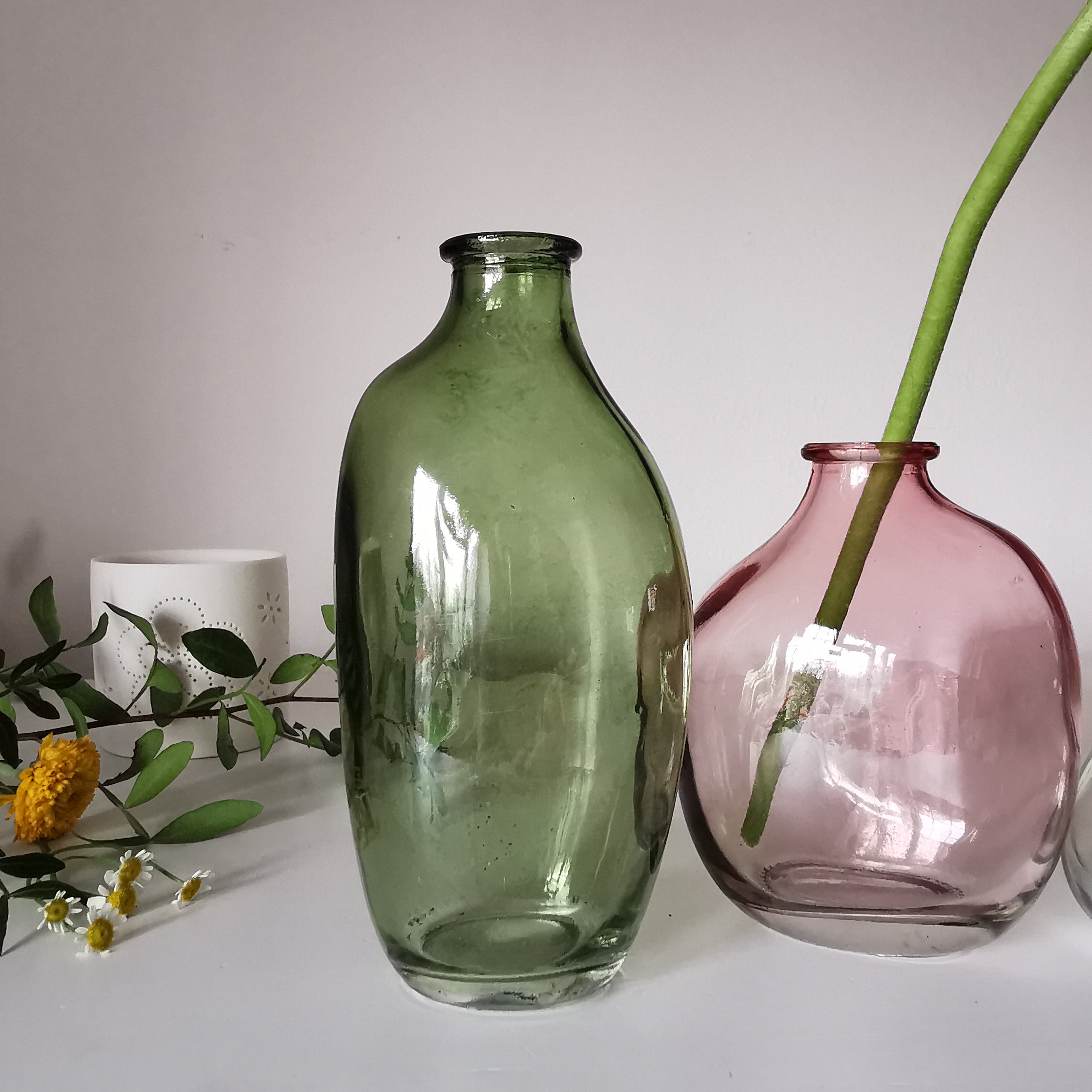 Organic Glass sculptural vases set of 3