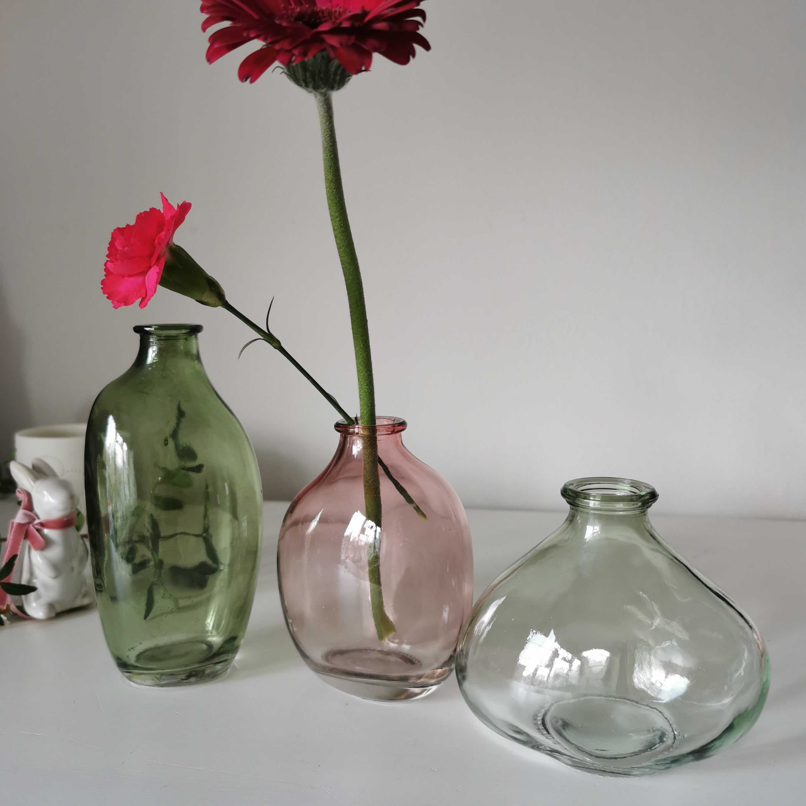 Organic Glass sculptural vases set of 3