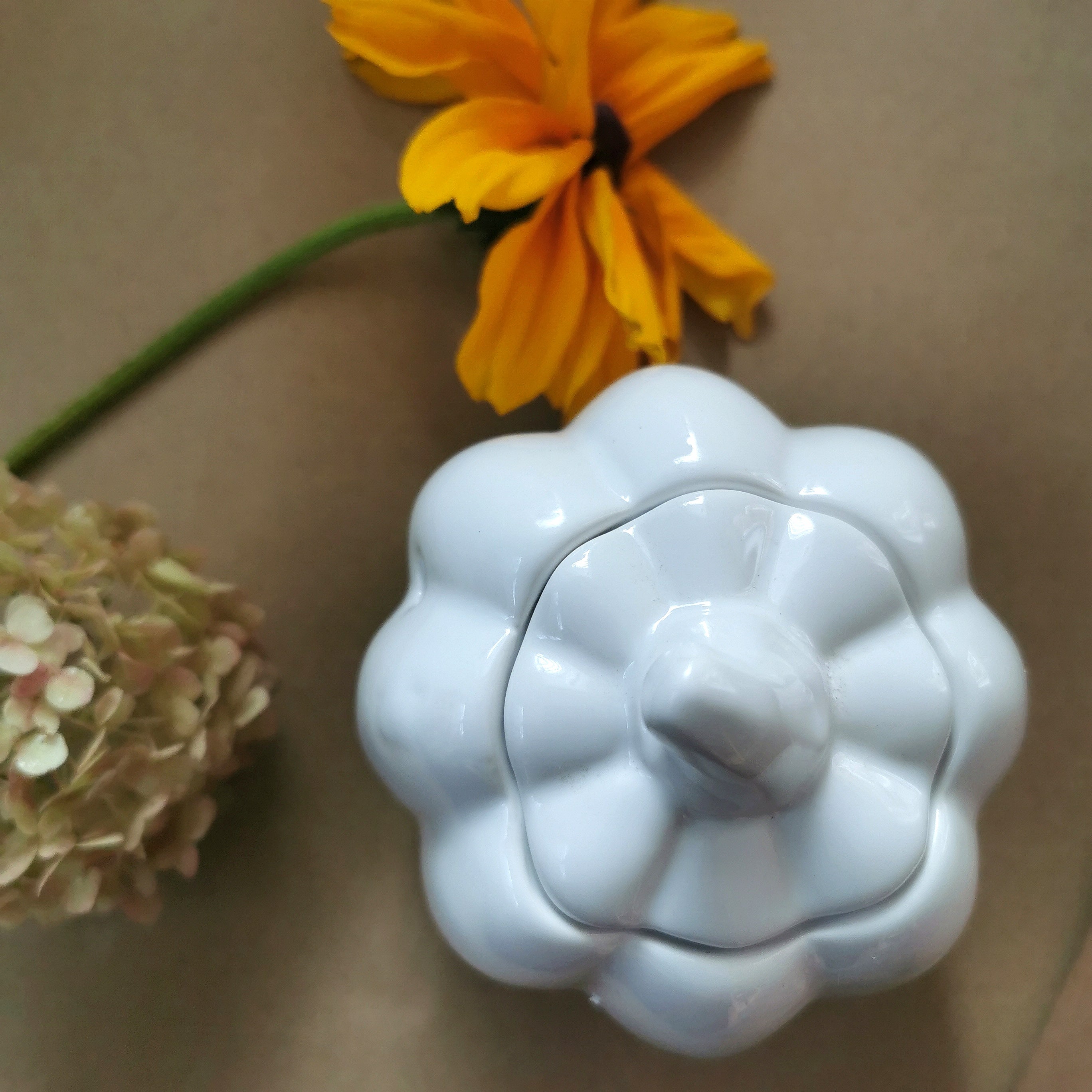 White Pumpkin Wax Burner Handcrafted Gift box & melts