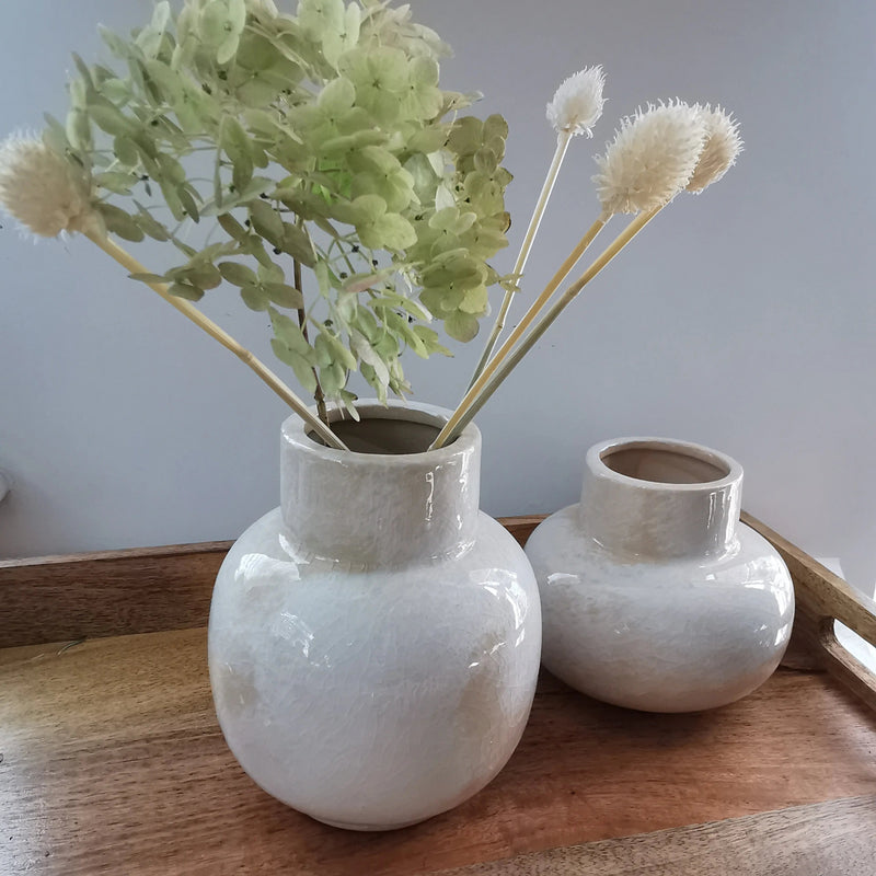 Marbled Beige Vase – Wide-Opening Ceramic, 12cm or 15cm   Handcrafted Sustainable Living  Almasea
