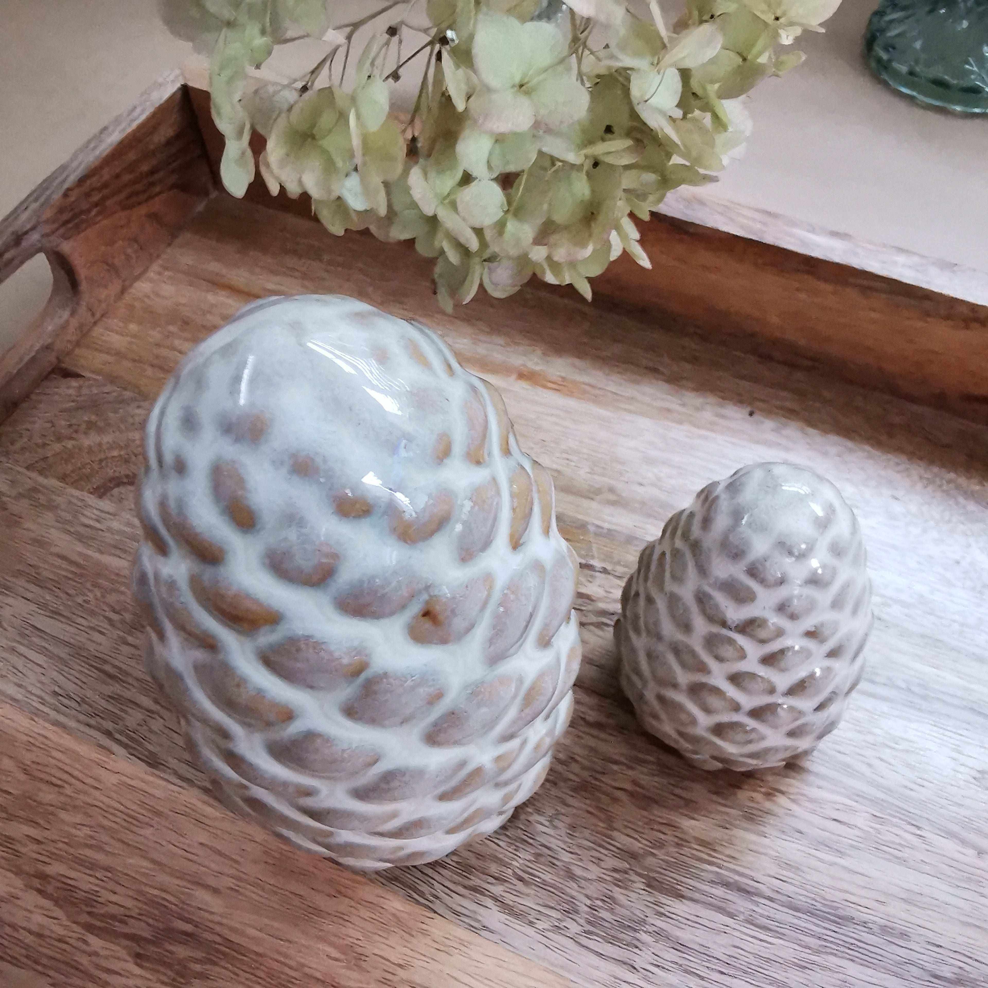 Reactive Glazed Pinecone Autumn Winter Ornaments
