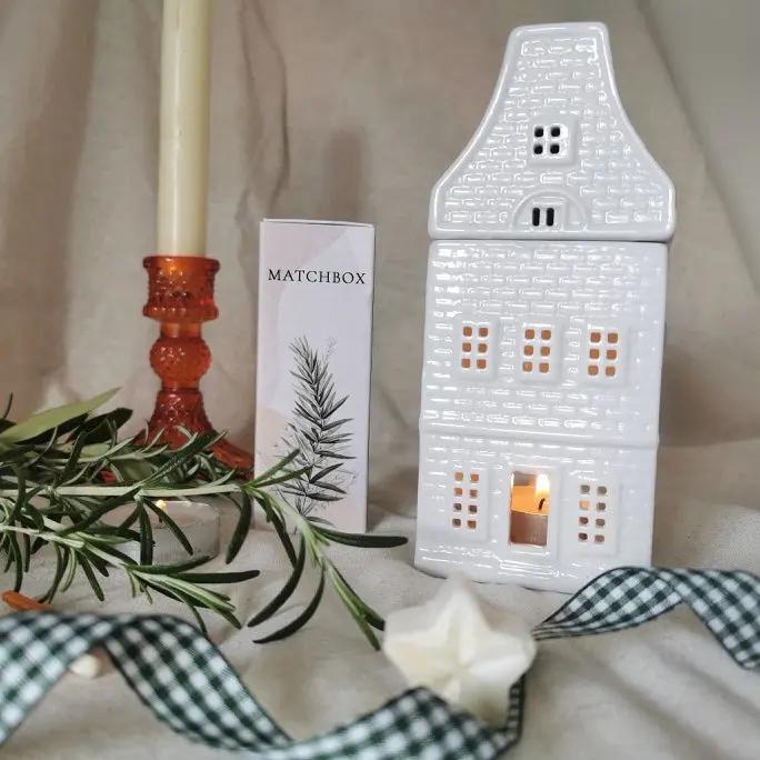 Ceramic White House Wax Burner  Nordic Minimalist Candle Warmer for Wax Melts or Oils Almasea