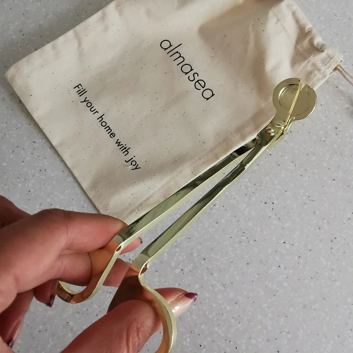 Gold Candle Wick Trimmer & Snuffer Set   Handcrafted Sustainable Living  Almasea