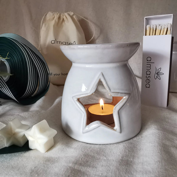 Festive Ceramic Wax Burner in Star