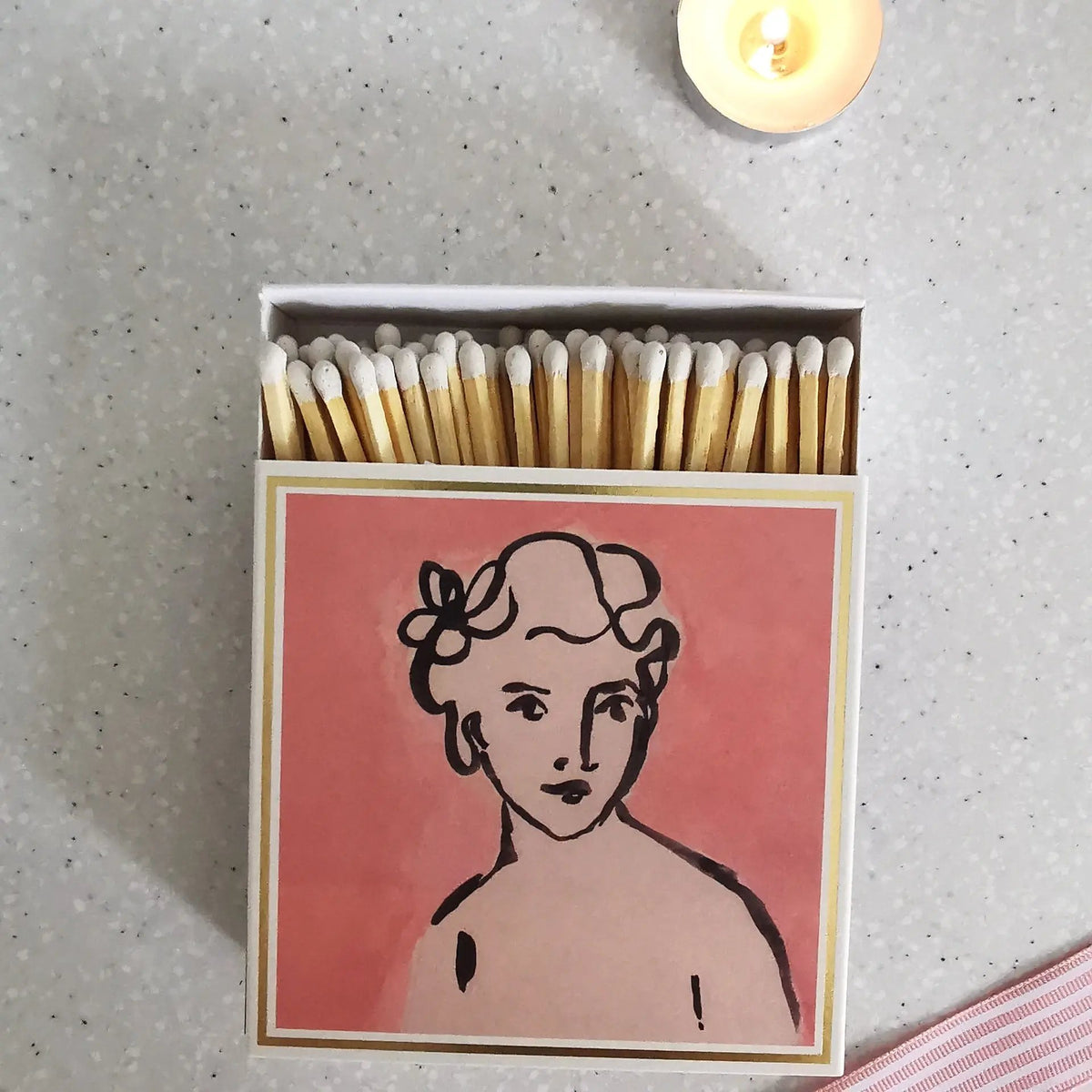 Archivist Matches Box – Portrait & Floral Long Matches   Handcrafted Sustainable Living  Almasea