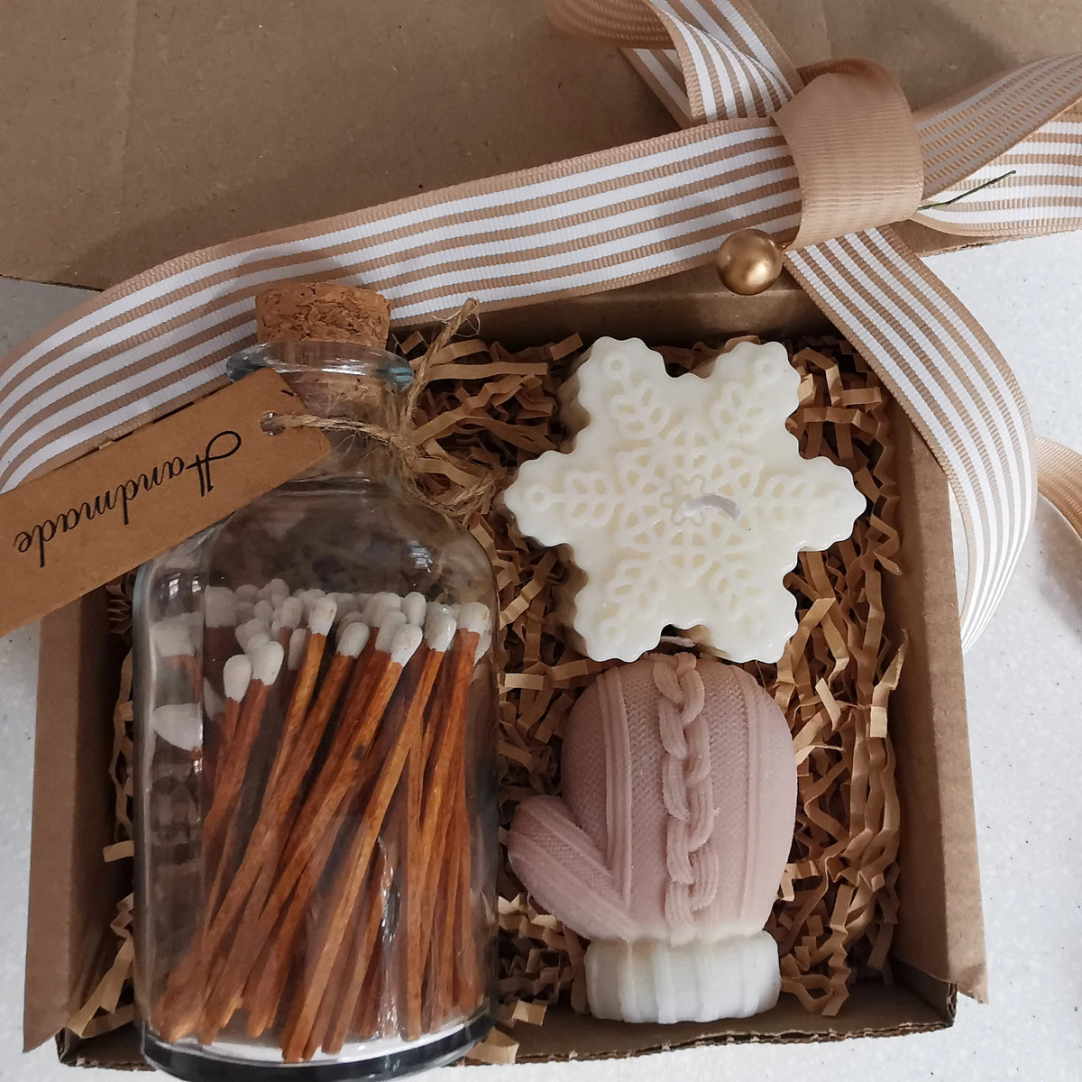 Festive Soy Candles & Matches Gift Set   Handcrafted Sustainable Living  Almasea