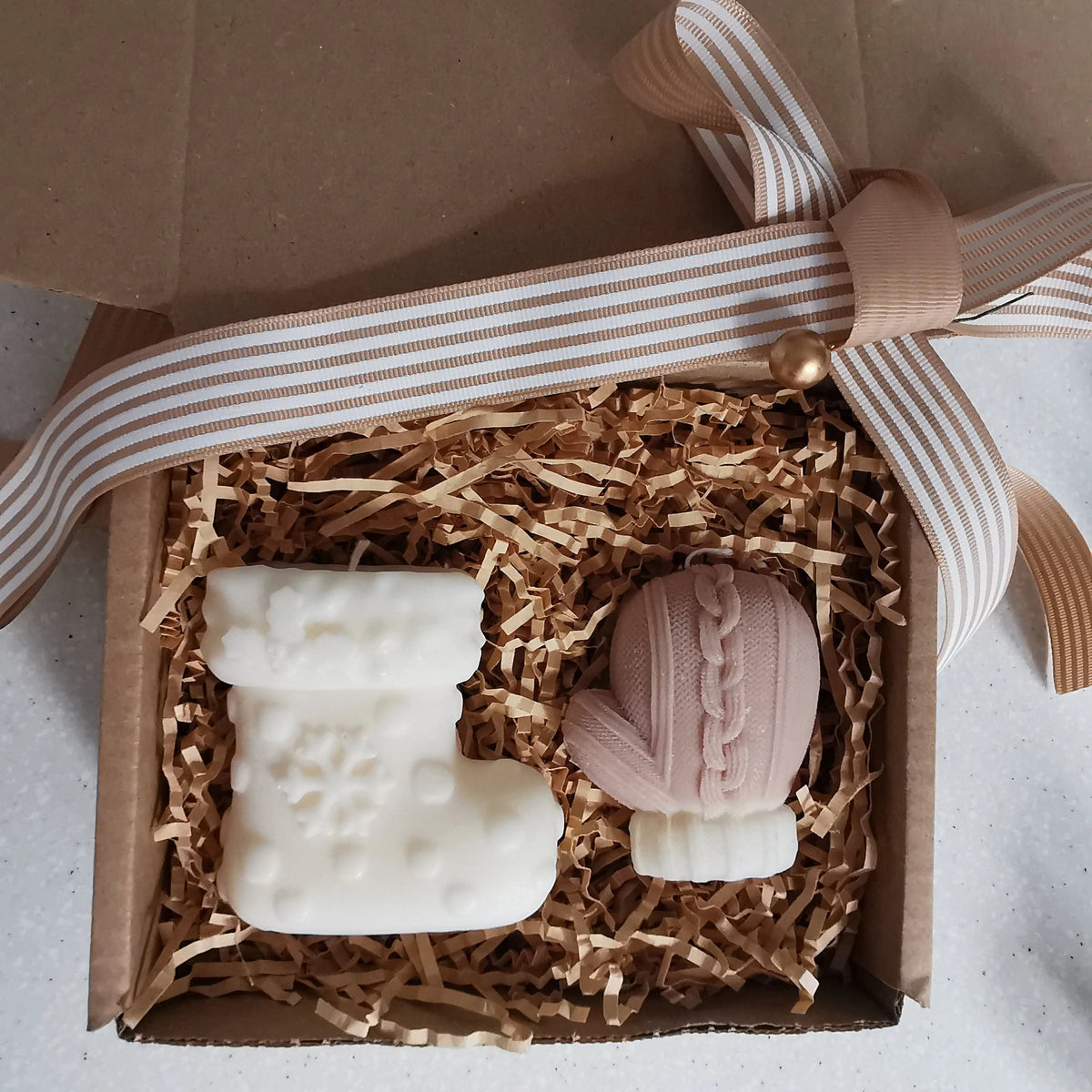 Handmade Christmas Soy Pillar Candle Gift Box   Handcrafted Sustainable Living  Almasea