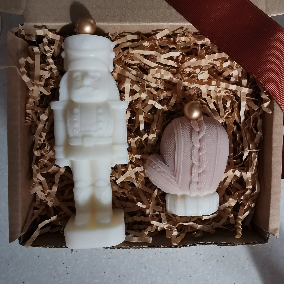 Handmade Christmas Soy Pillar Candle Gift Box   Handcrafted Sustainable Living  Almasea