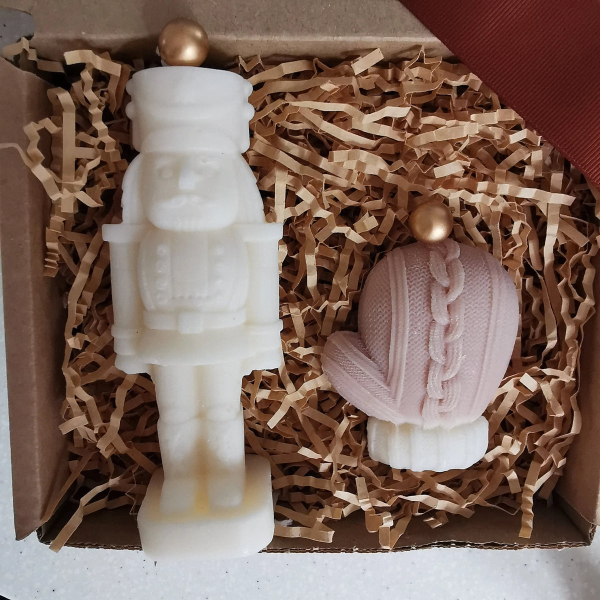 Handmade Christmas Soy Pillar Candle Gift Box   Handcrafted Sustainable Living  Almasea