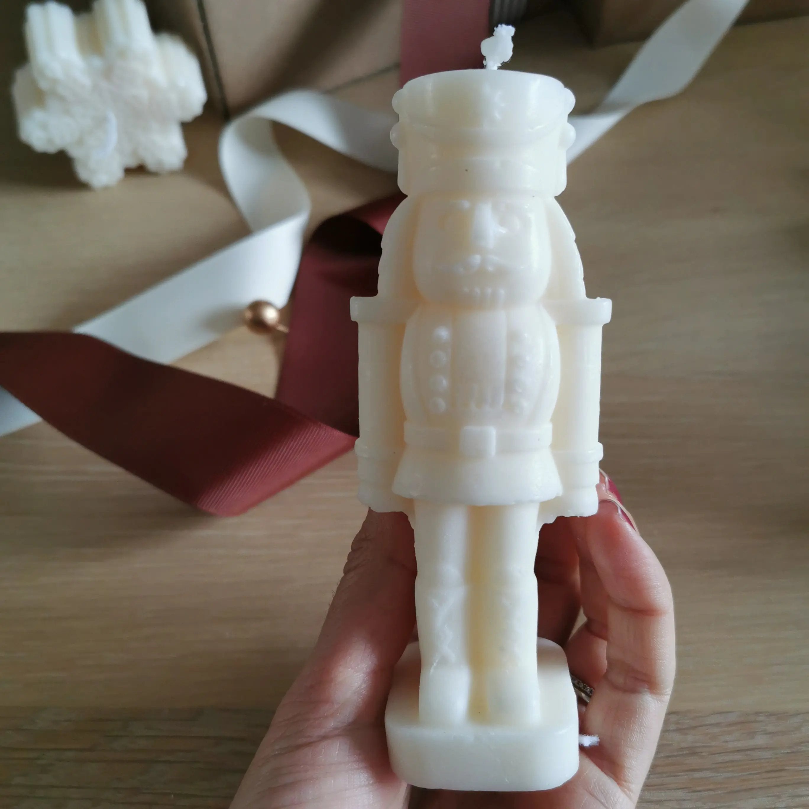 Festive Nutcracker Unscented Pillar Candle Almasea