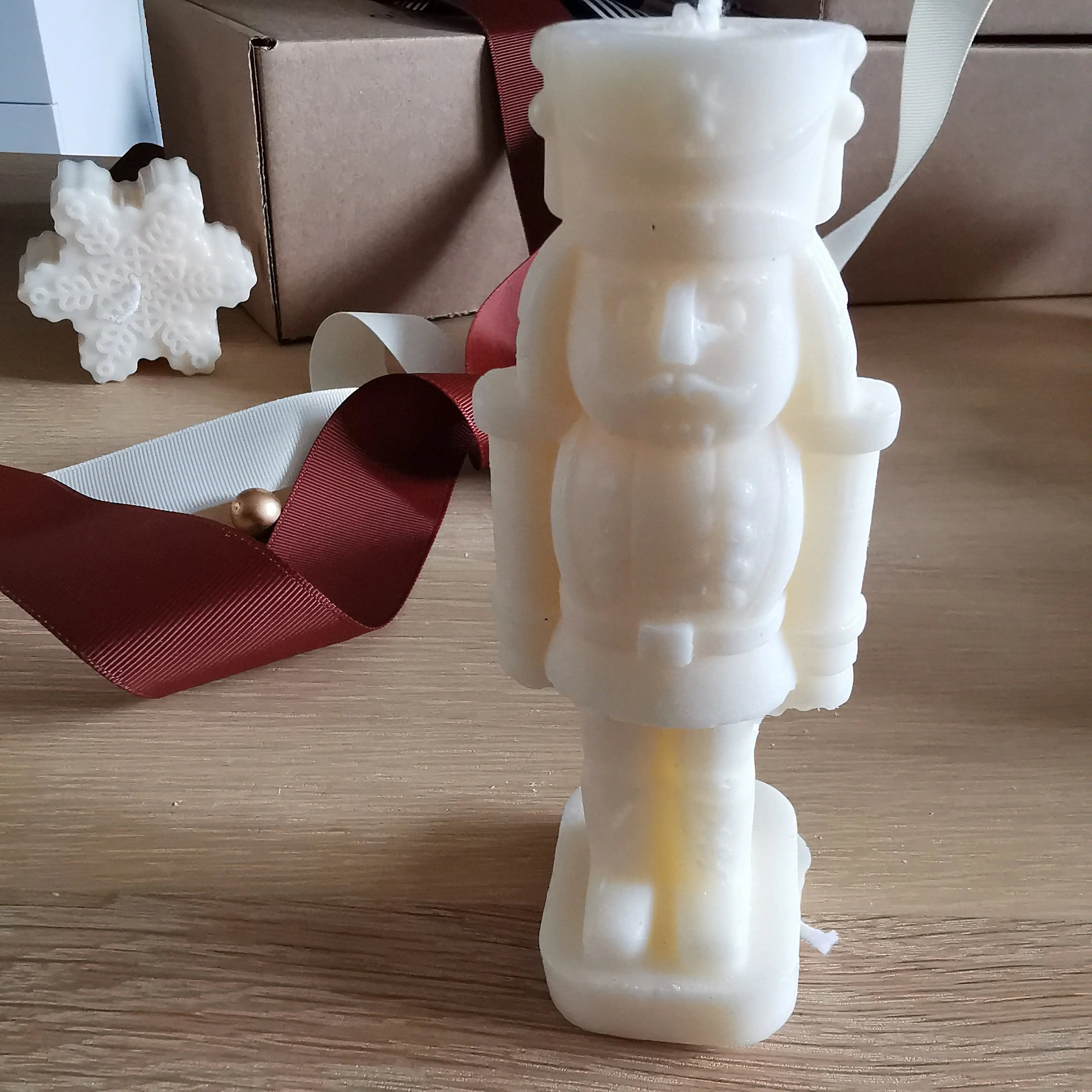 Festive Nutcracker Unscented Pillar Candle Almasea