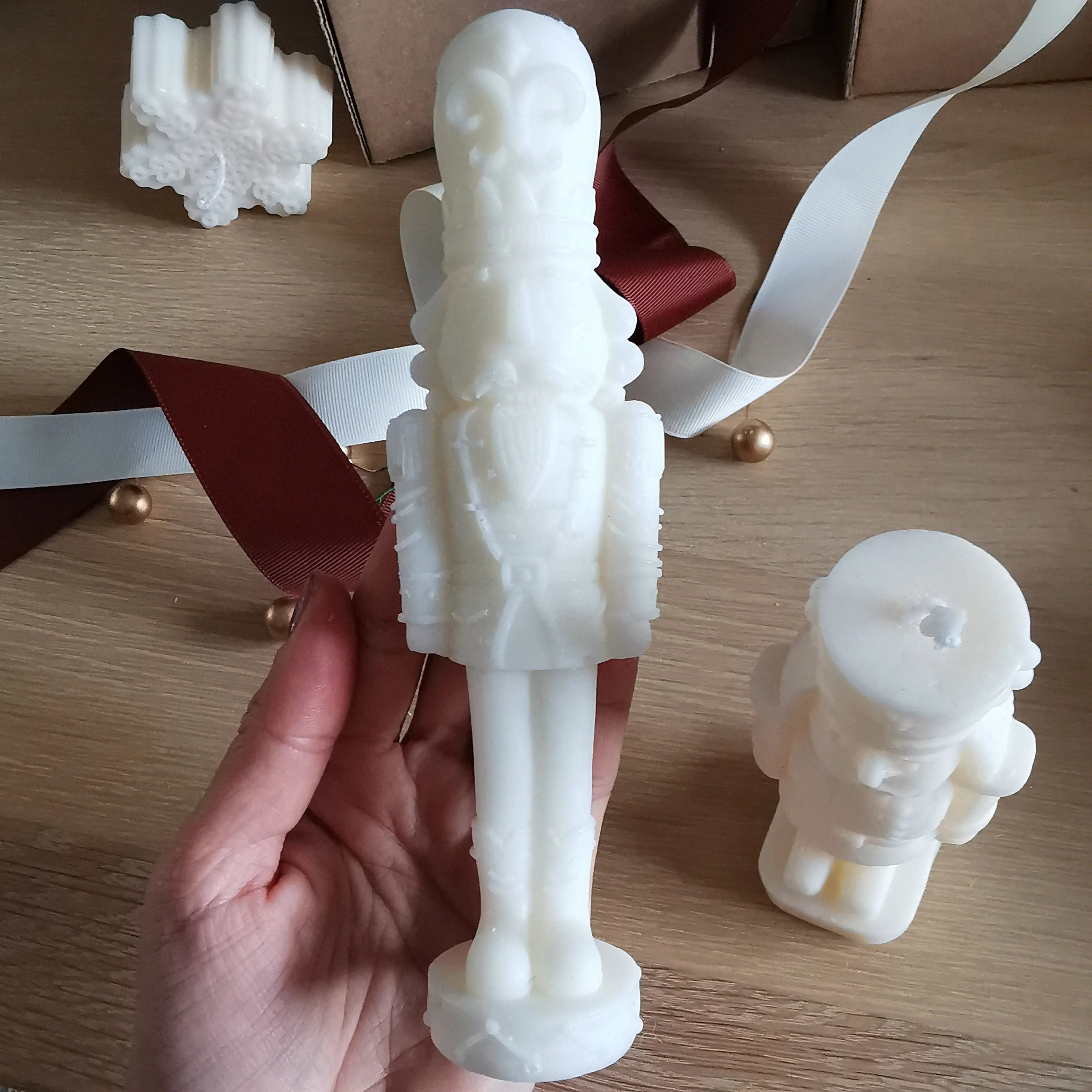 Festive Nutcracker Unscented Pillar Candle Almasea