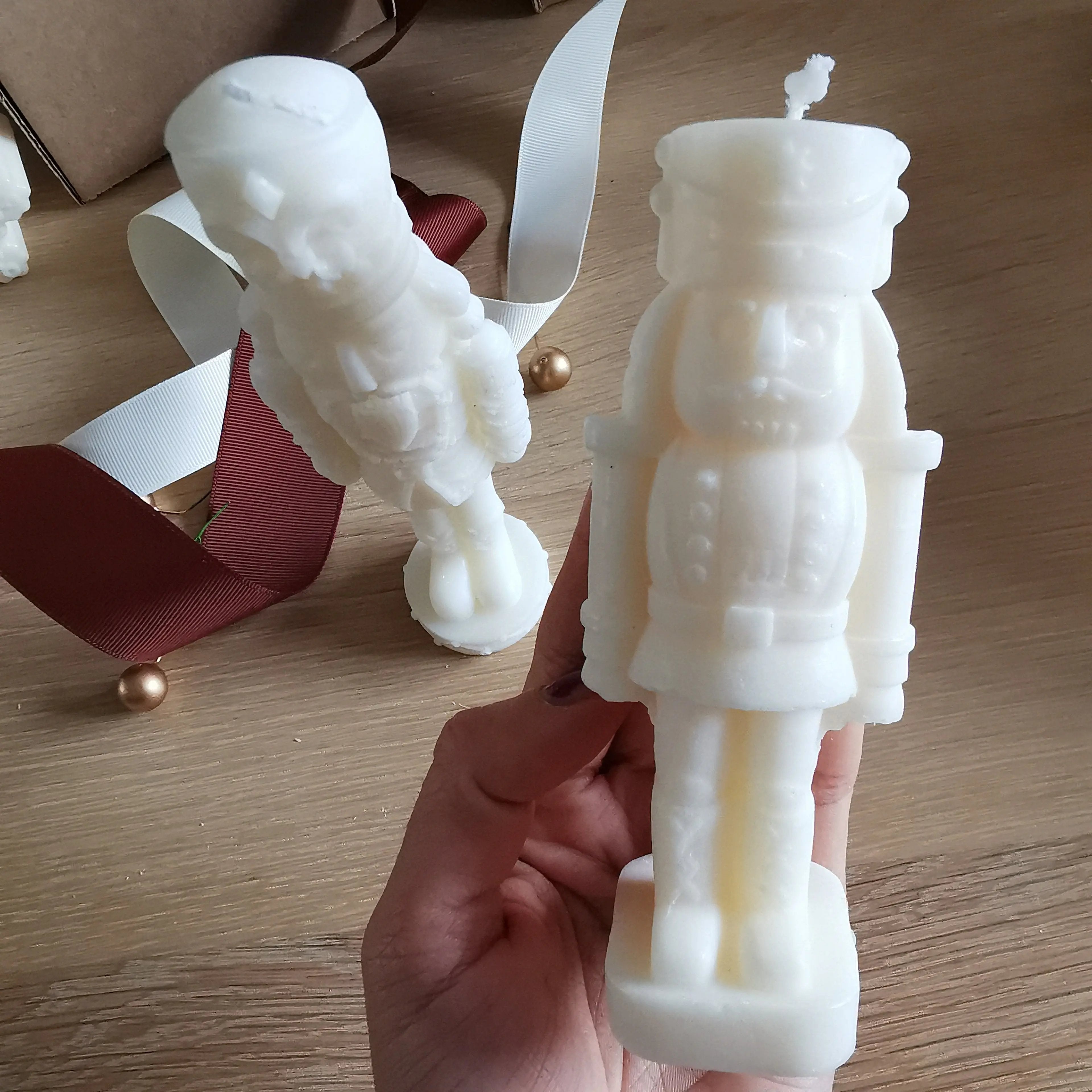 Festive Nutcracker Unscented Pillar Candle Almasea