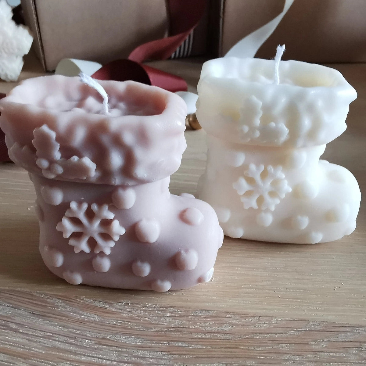 Handmade Unscented Christmas Soy Candles | Soy Pillar Candle Ornaments   Handcrafted Sustainable Living  Almasea