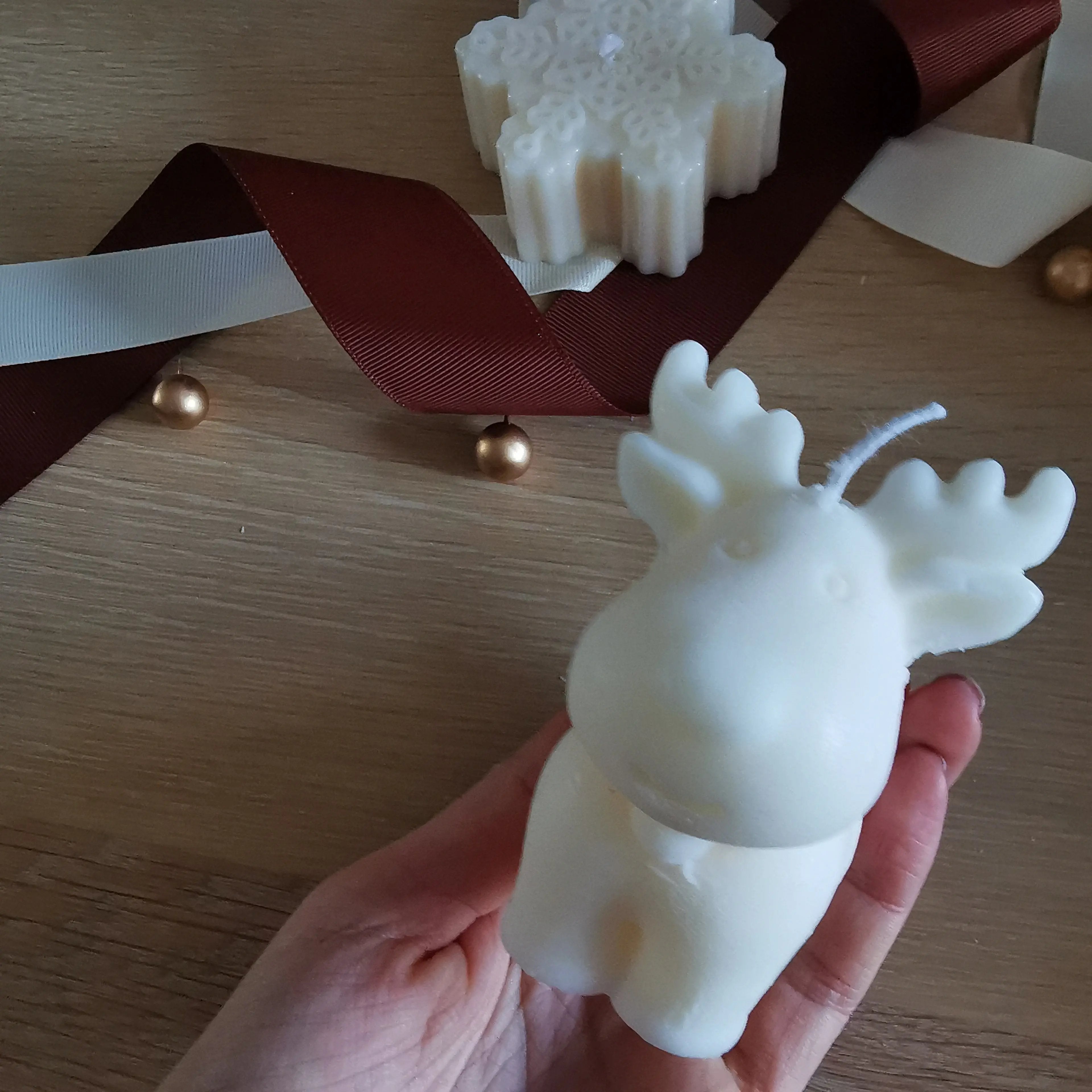 Reindeer Snowman Santa Soy Candles Almasea