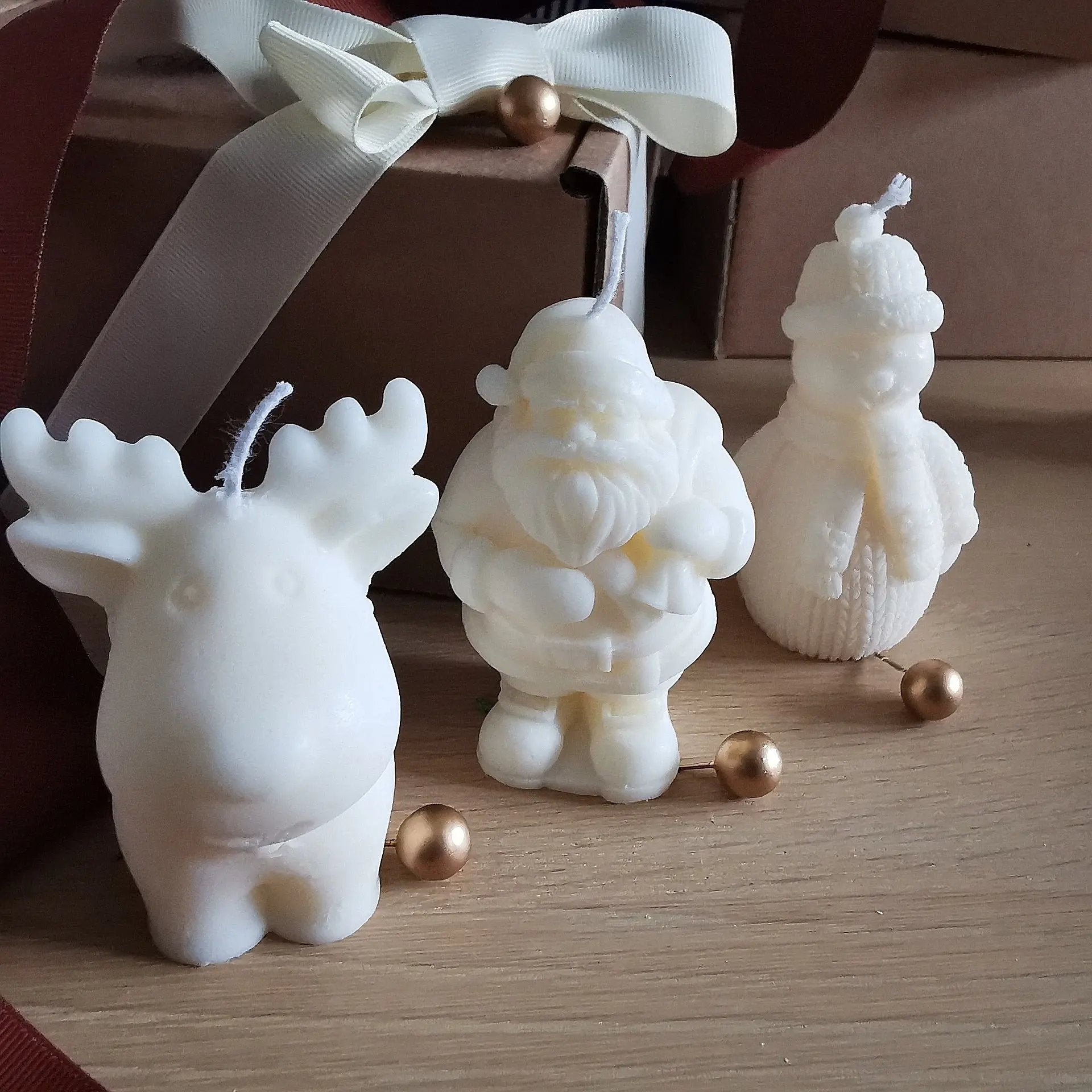 Reindeer Snowman Santa Soy Candles Almasea