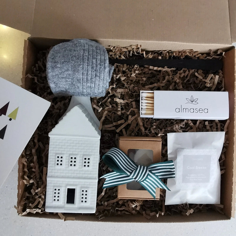 Hygge Gift Box – Ceramic House Wax Burner Christmas Set   Handcrafted Sustainable Living  Almasea