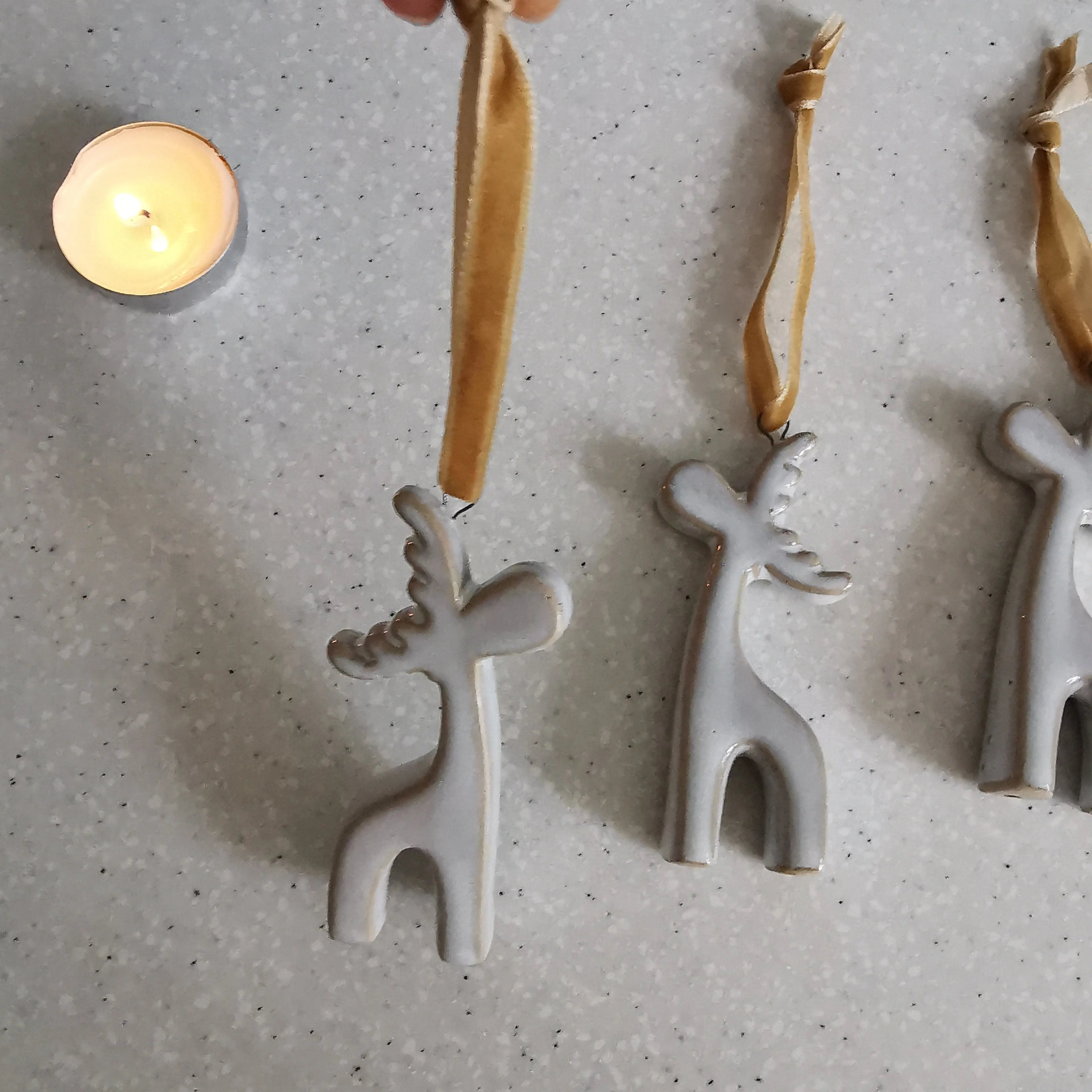 Hanging Ceramic Reindeer Christmas Decoration Almasea