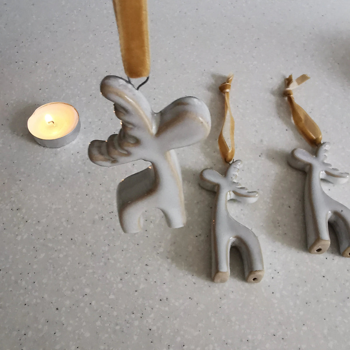 Hanging Ceramic Reindeer Christmas Tree Decoration   Handcrafted Sustainable Living  Almasea