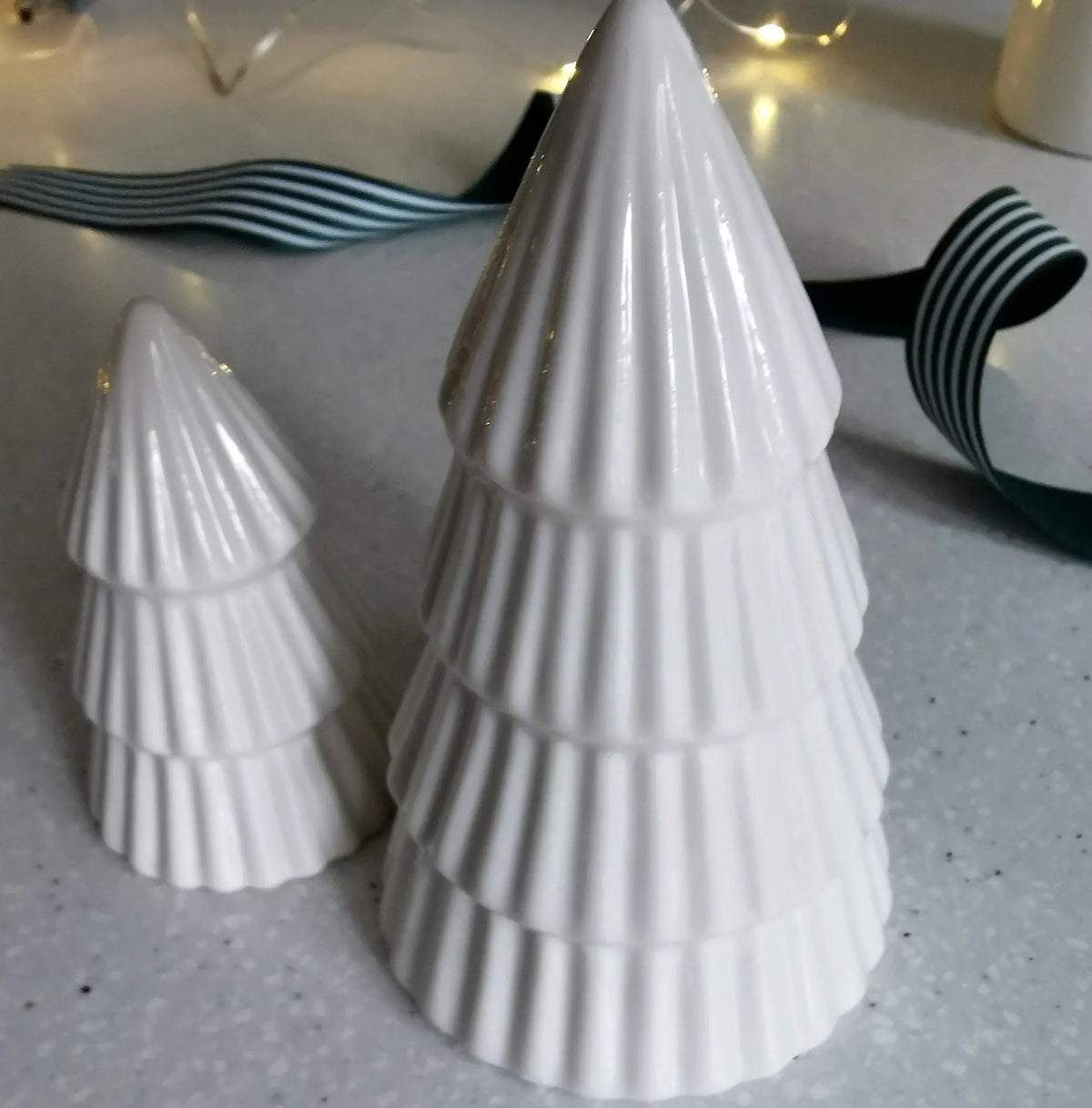 White Glazed Ceramic Christmas Tree   Handcrafted Sustainable Living  Almasea