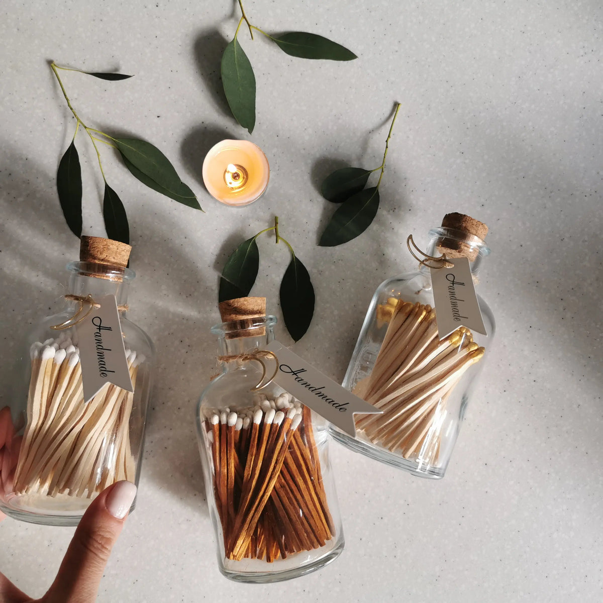 Fancy Matches – 100 Long Matches in a Glass Jar   Handcrafted Sustainable Living  Almasea