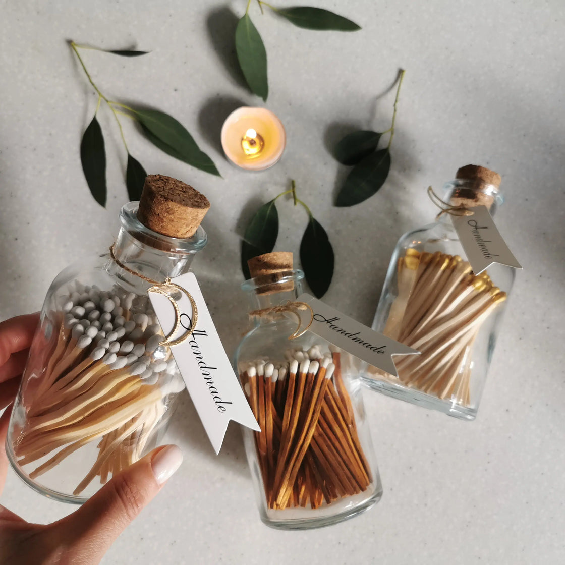 Fancy Matches – 100 Long Matches in a Glass Jar   Handcrafted Sustainable Living  Almasea