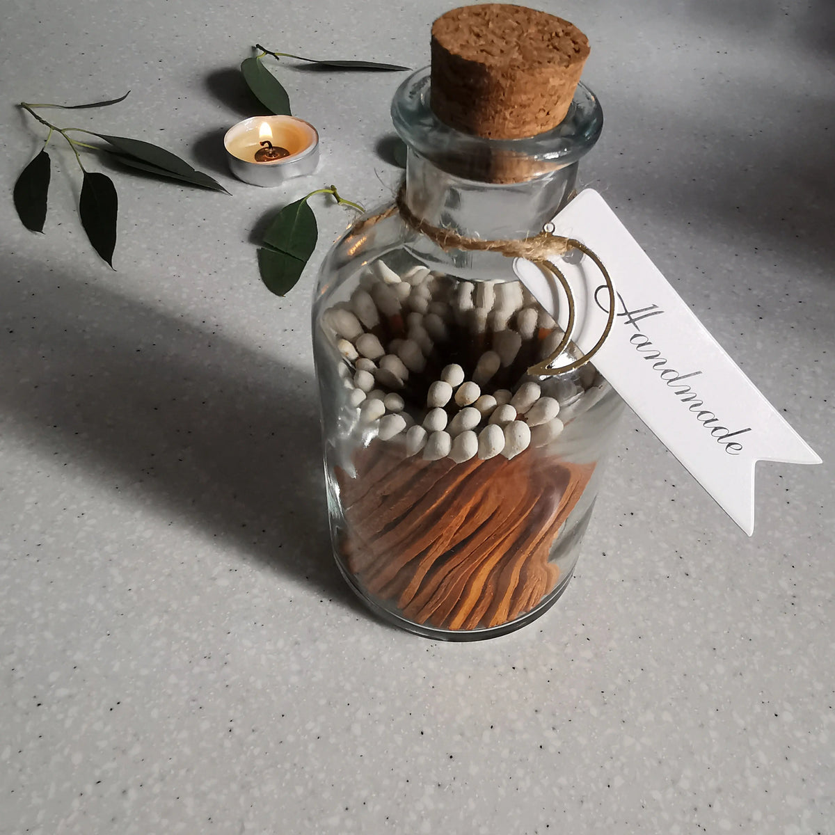 Fancy Matches – 100 Long Matches in a Glass Jar   Handcrafted Sustainable Living  Almasea
